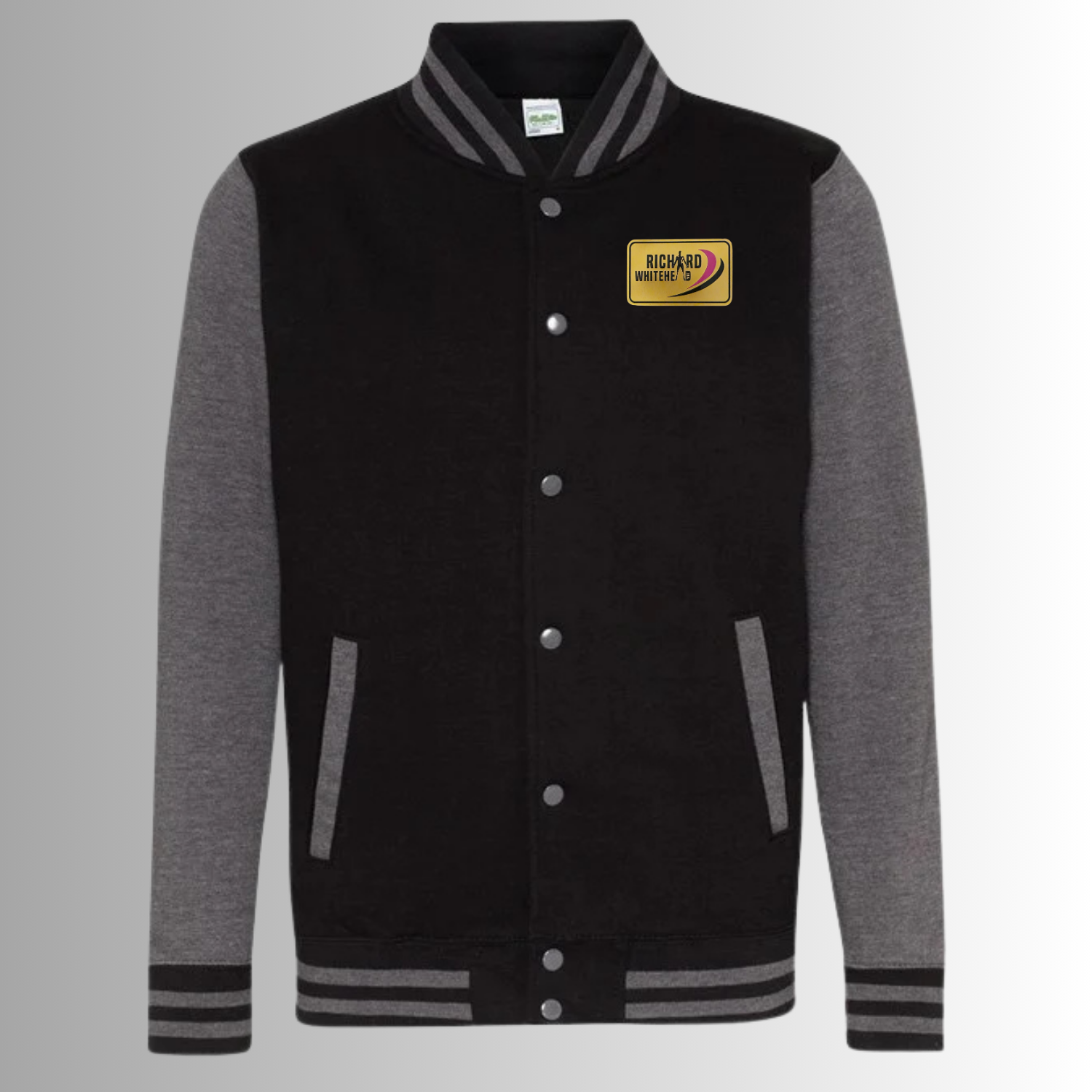 Richard Whitehead Black/Charcoal Varsity Jacket