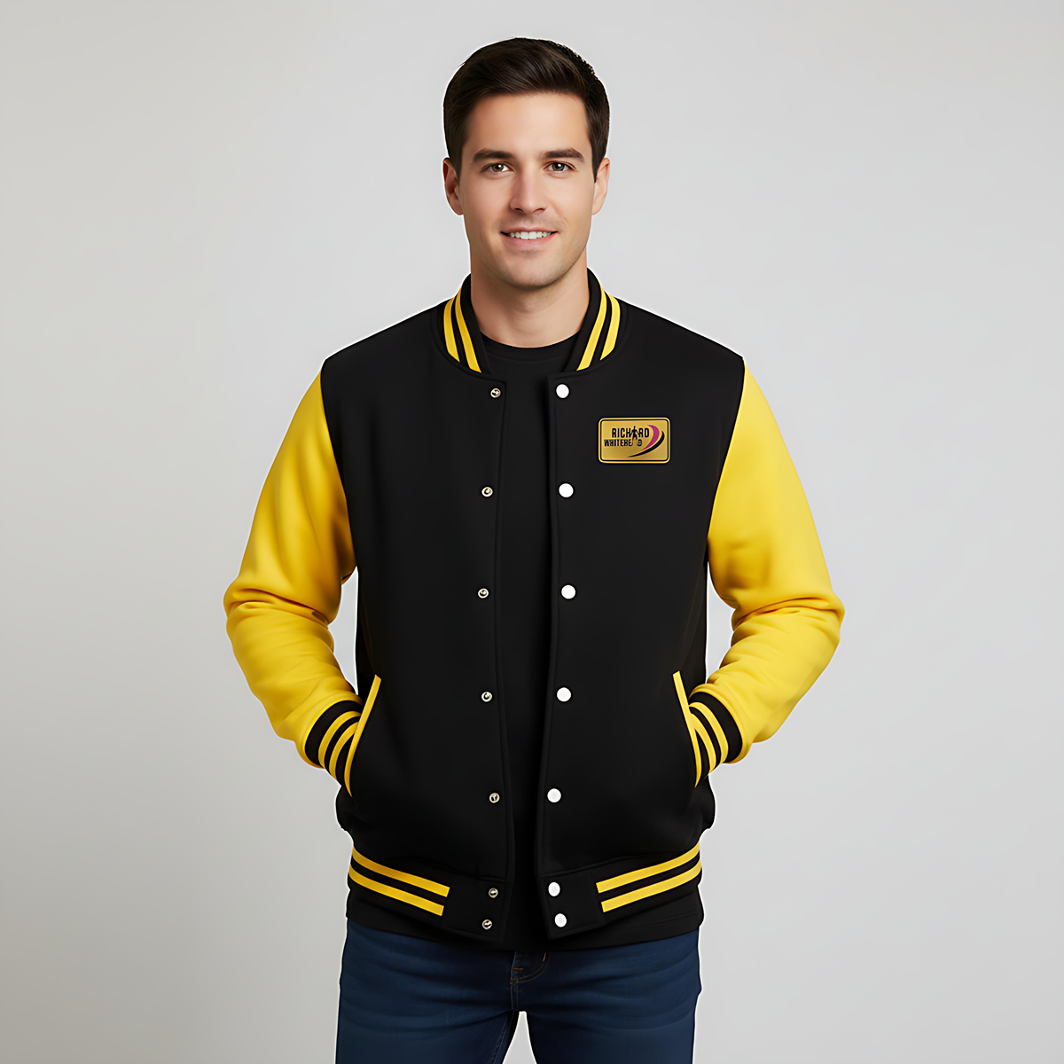 Richard Whitehead Black/Yellow Varsity Jacket