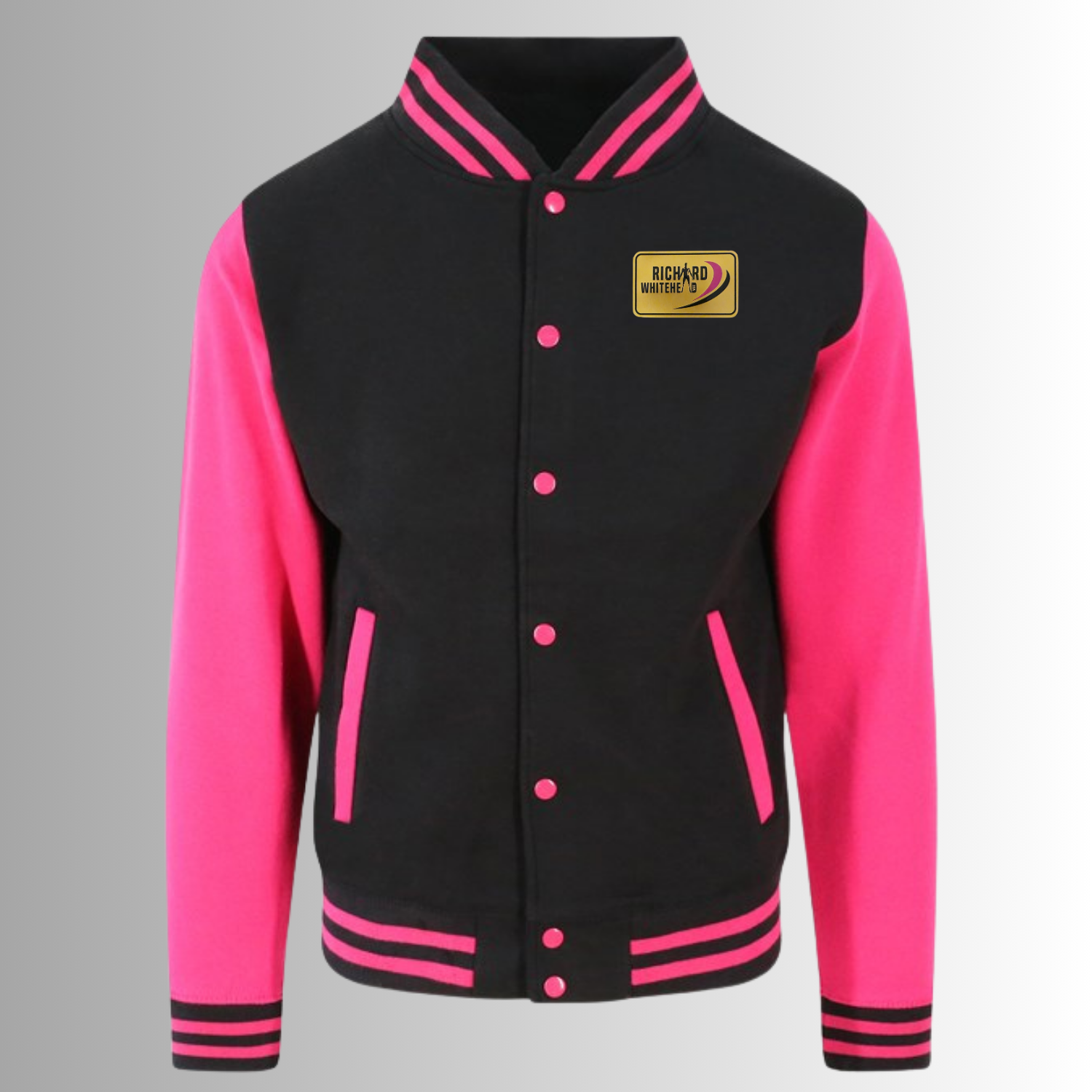 Richard Whitehead Black/Hot Pink Varsity Jacket