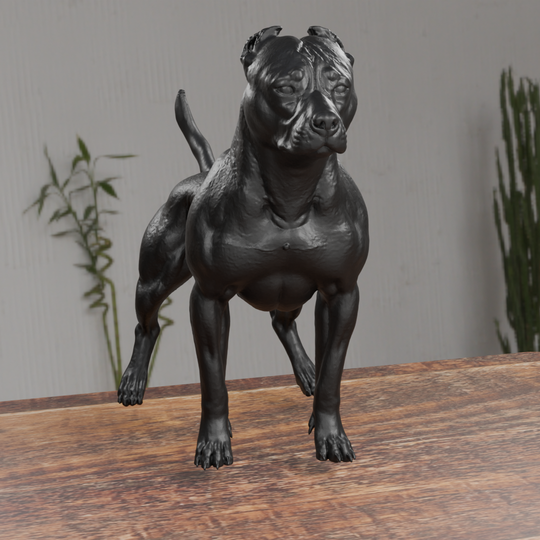 Pitbull Dog Statue