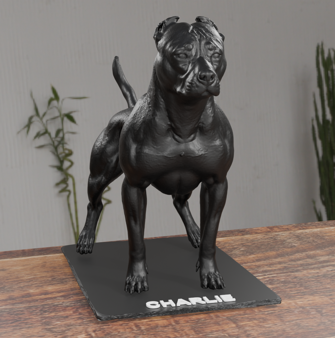 Pitbull Dog Statue