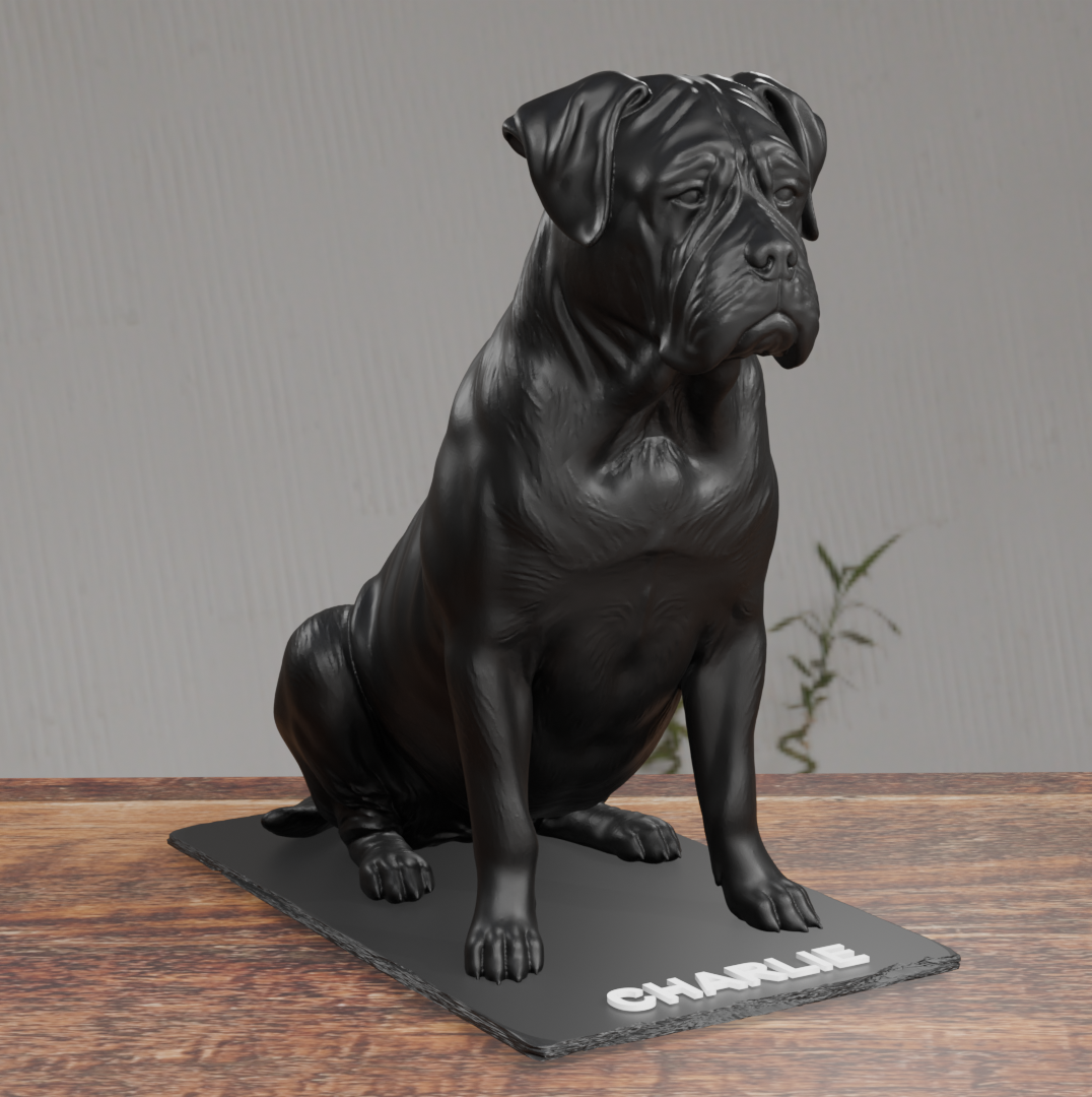 Bullmastiff Dog Statue - Design 02