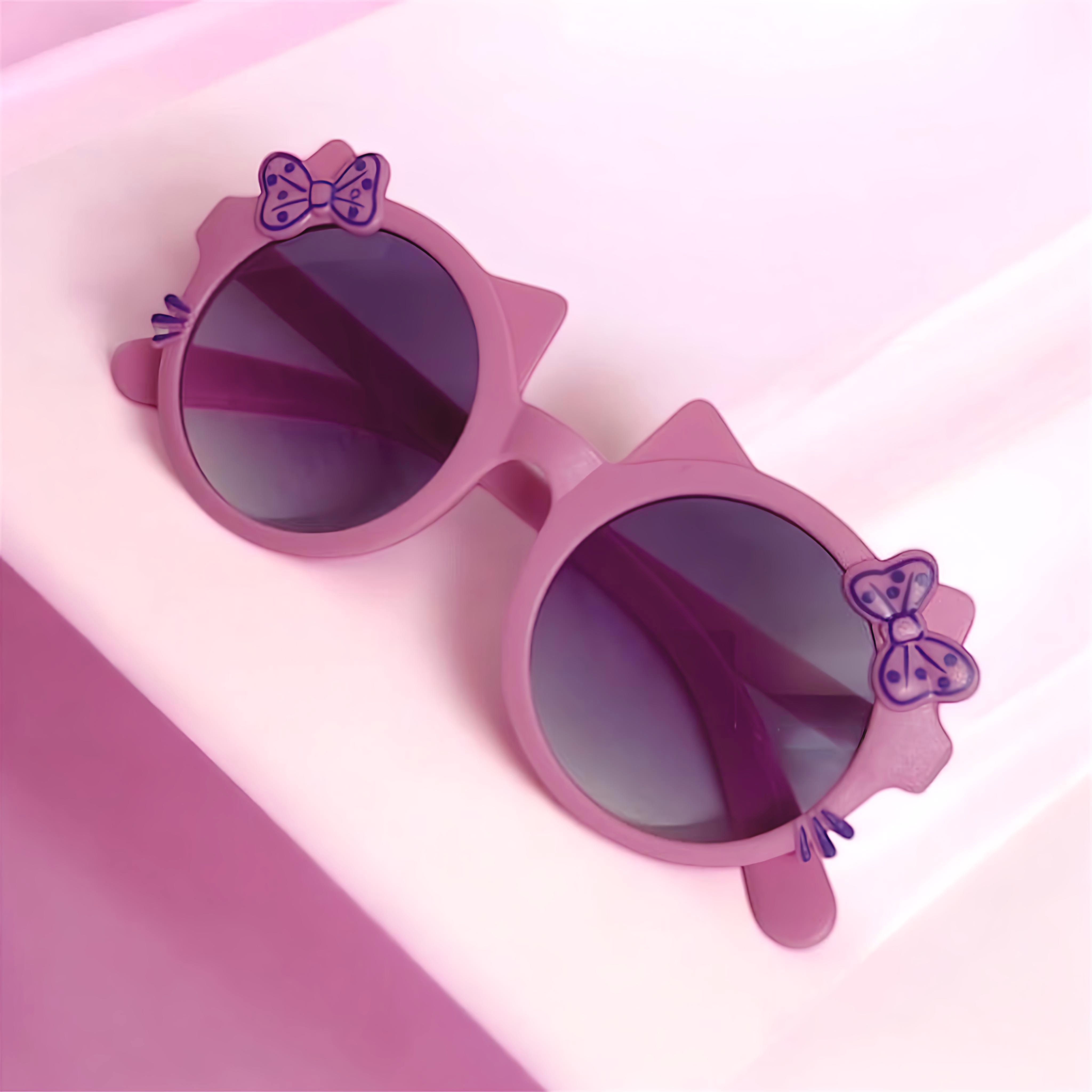 Cat Ear Bow Hot-Pink Sunglasses