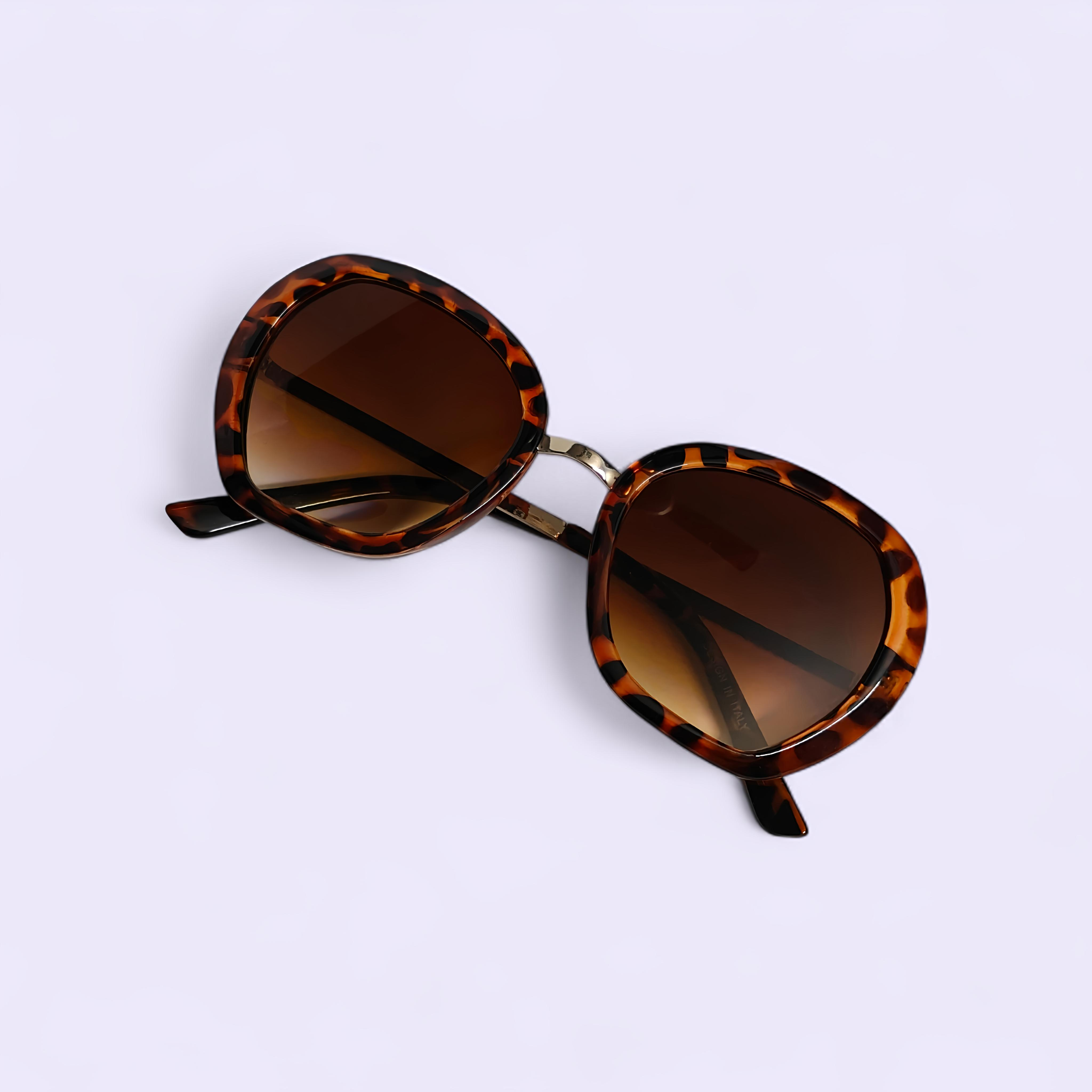 Semi-Round Animal Print Sunglasses