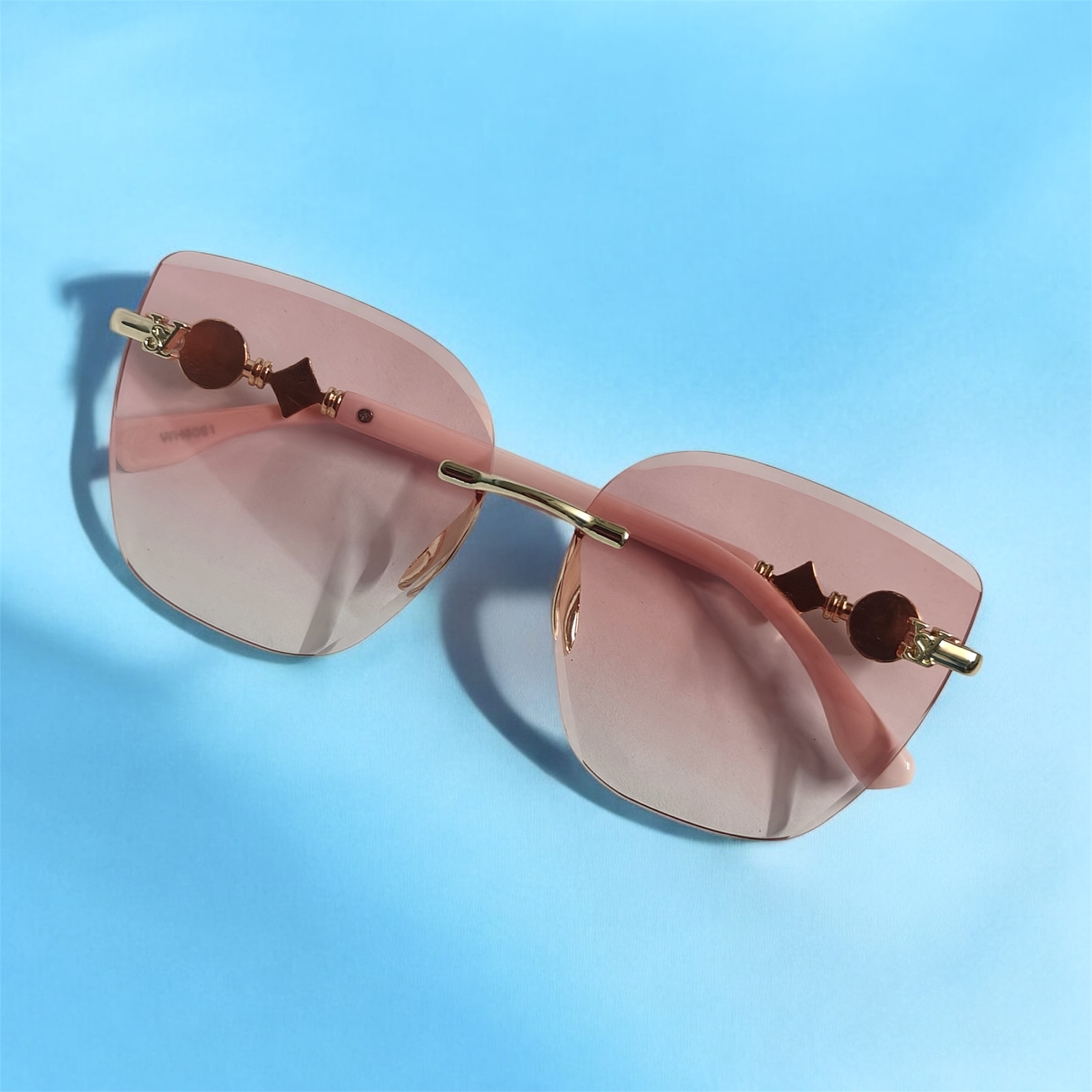 Soft Cat-Eye Rimless Sunglasses