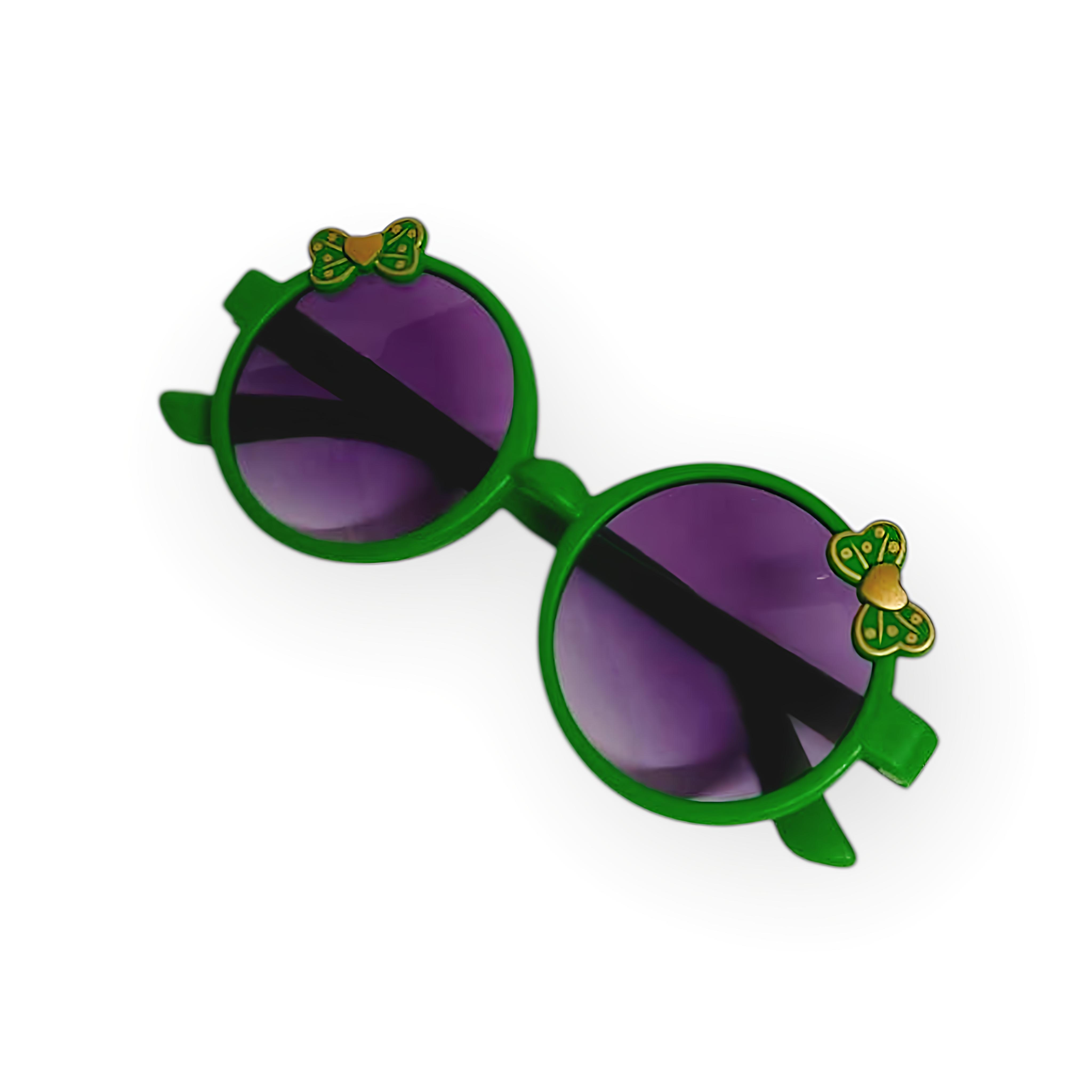 Green Round Bow Kids Sunglasses