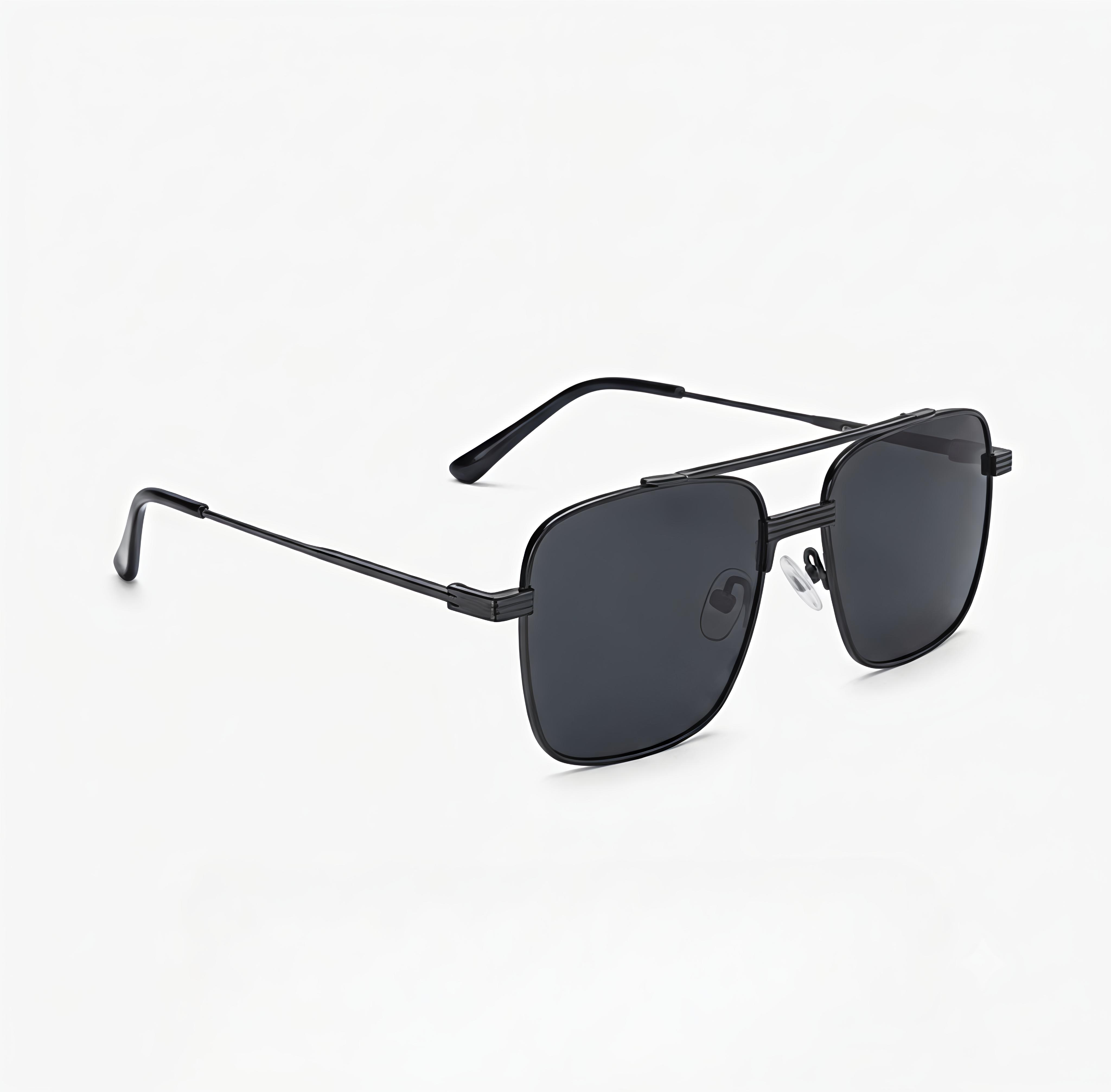 Classic Black Square Navigator Sunglasses