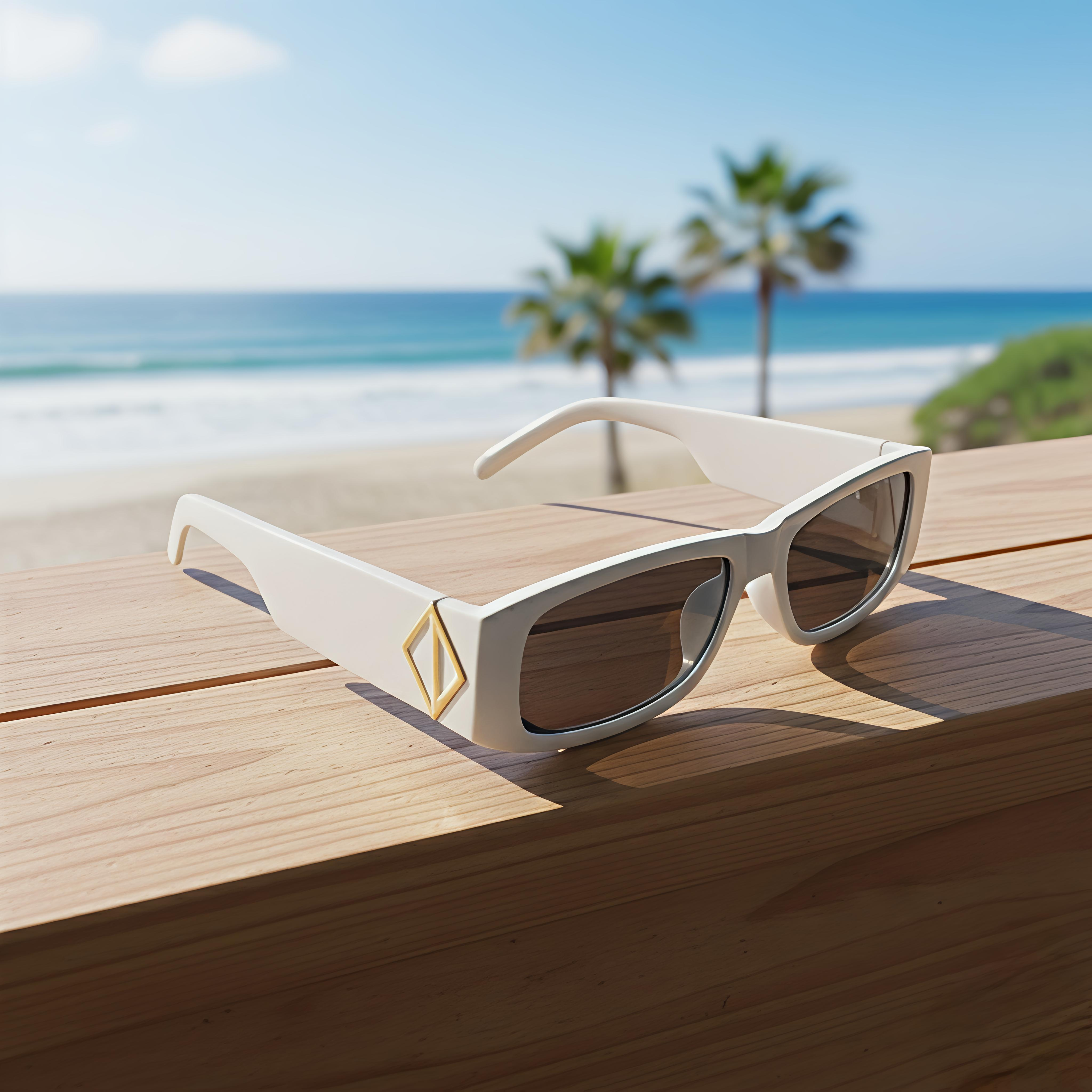 Slim White Retro Shades