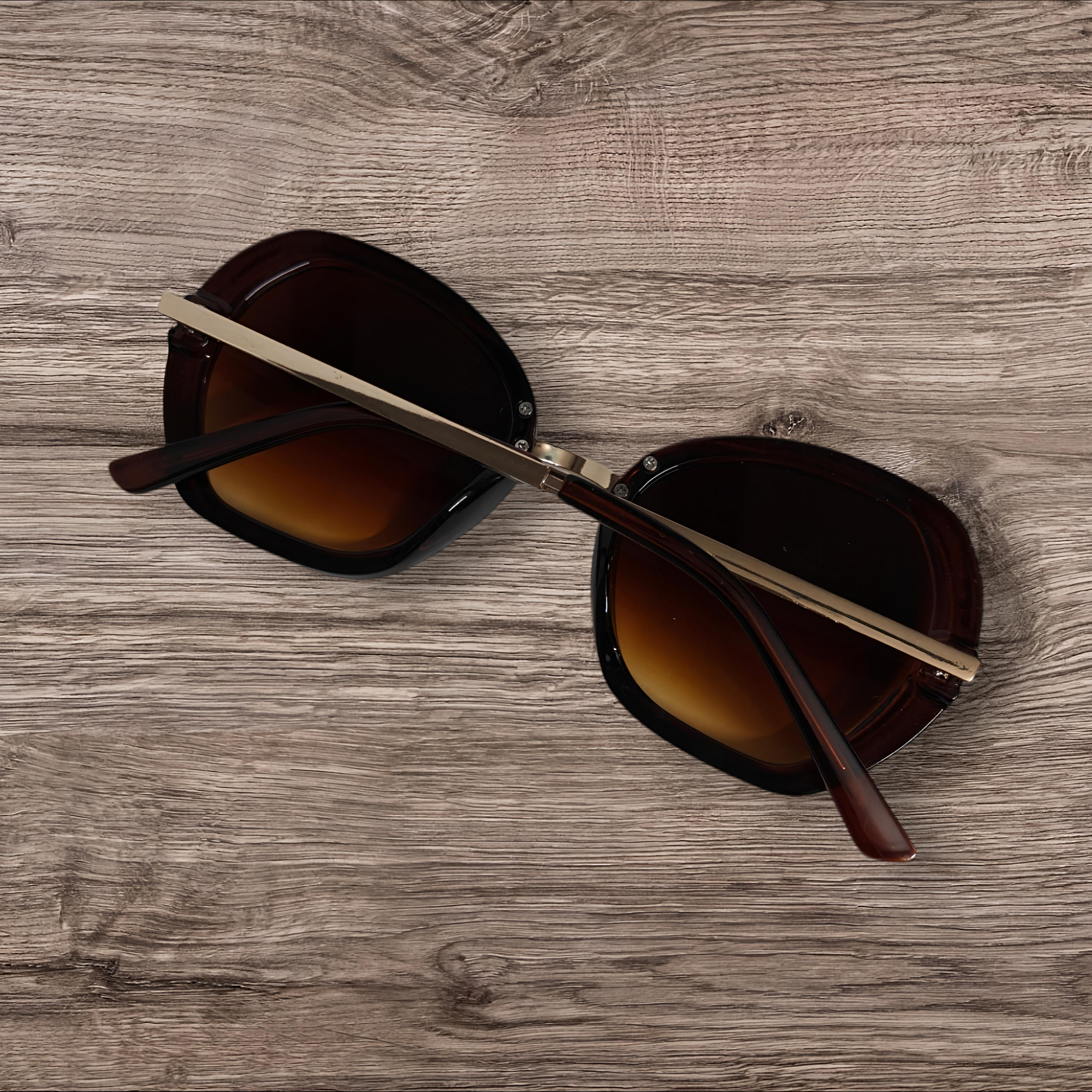 Semi-Round Brown Sunglasses