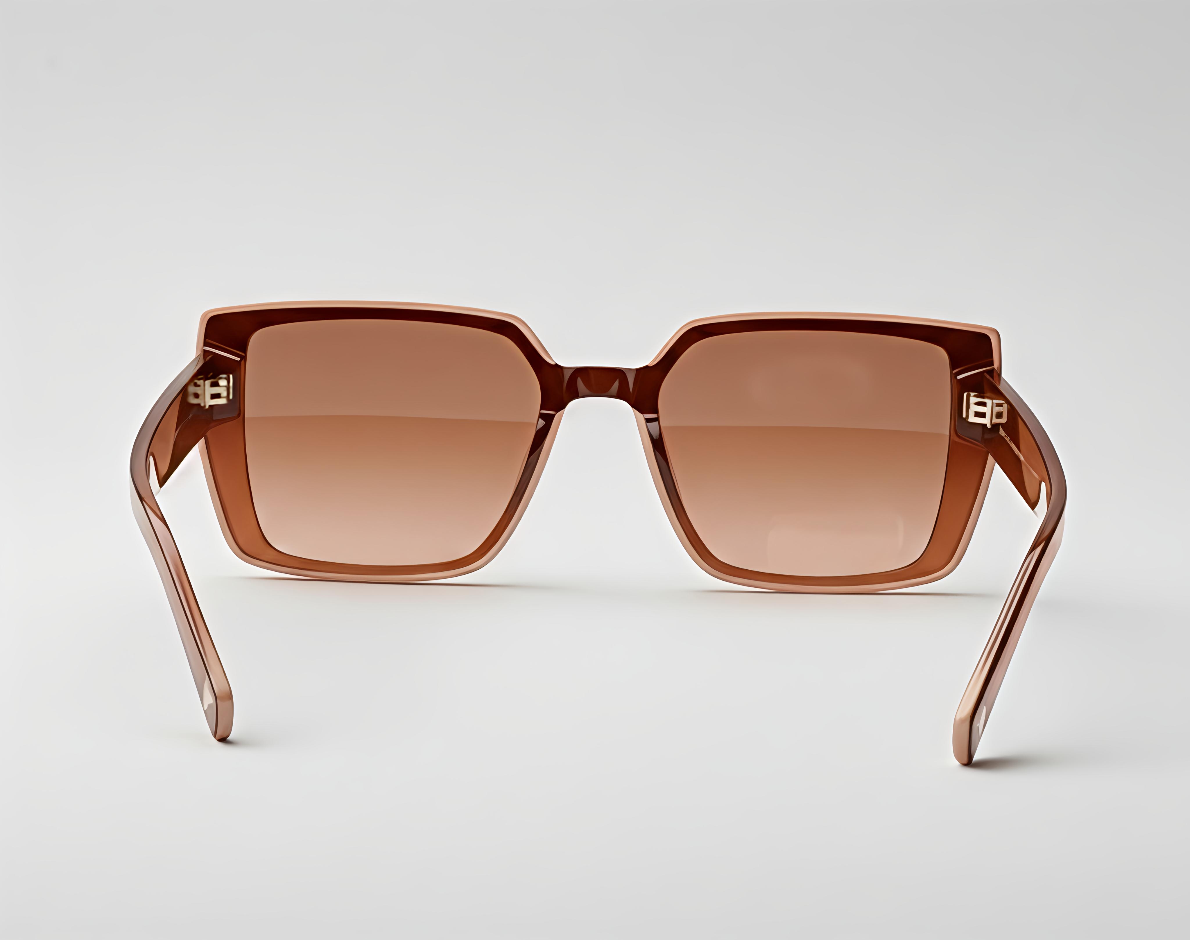 Rectangular Peach Sunglasses