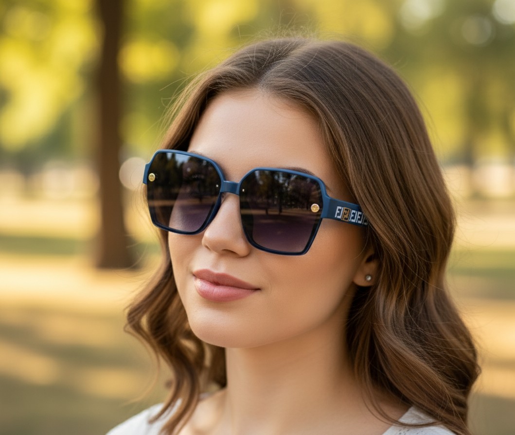 Mid-night Blue semi-square sunglass