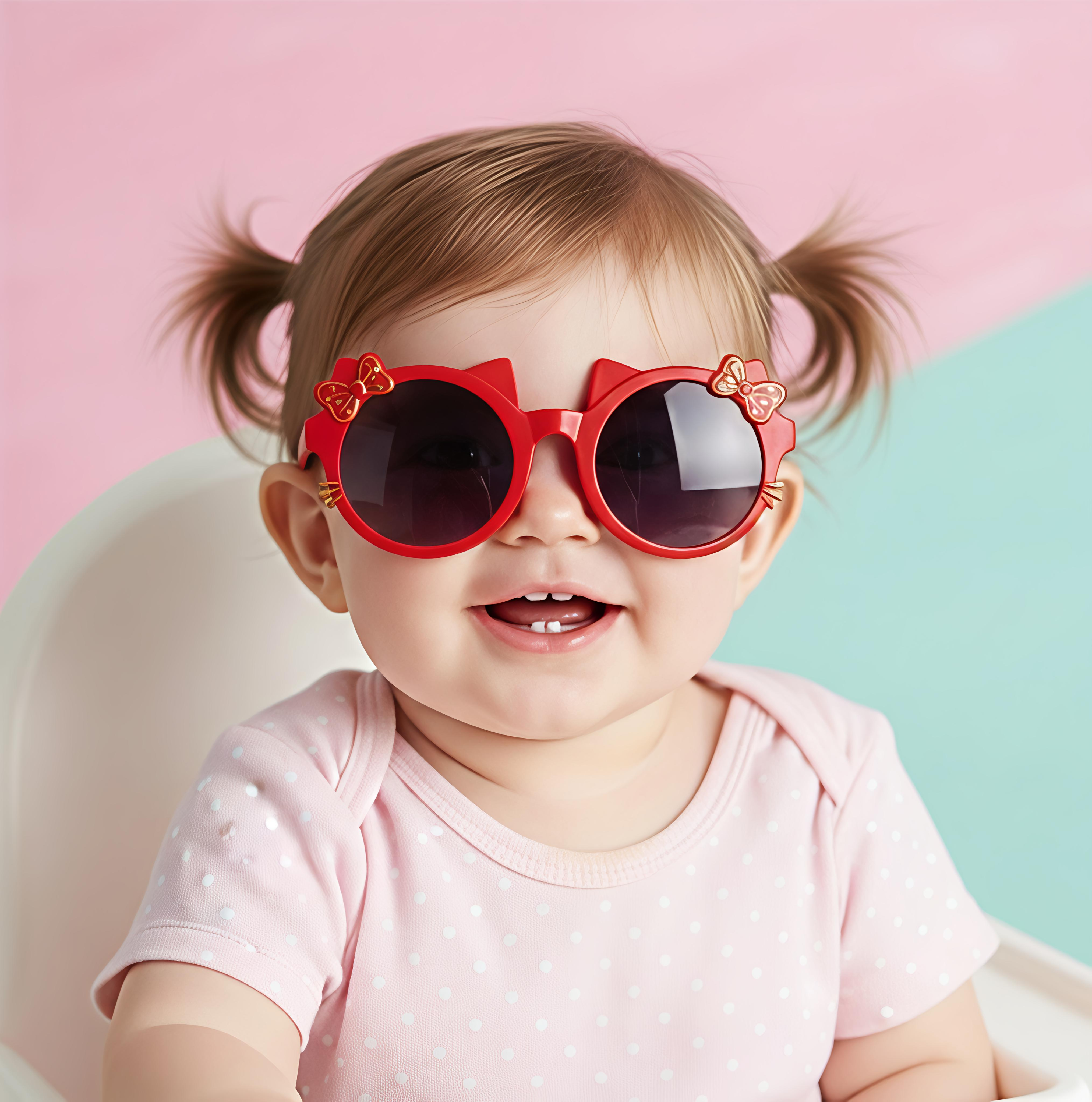 Cute Cat Ear Bow Kids Sunglasses