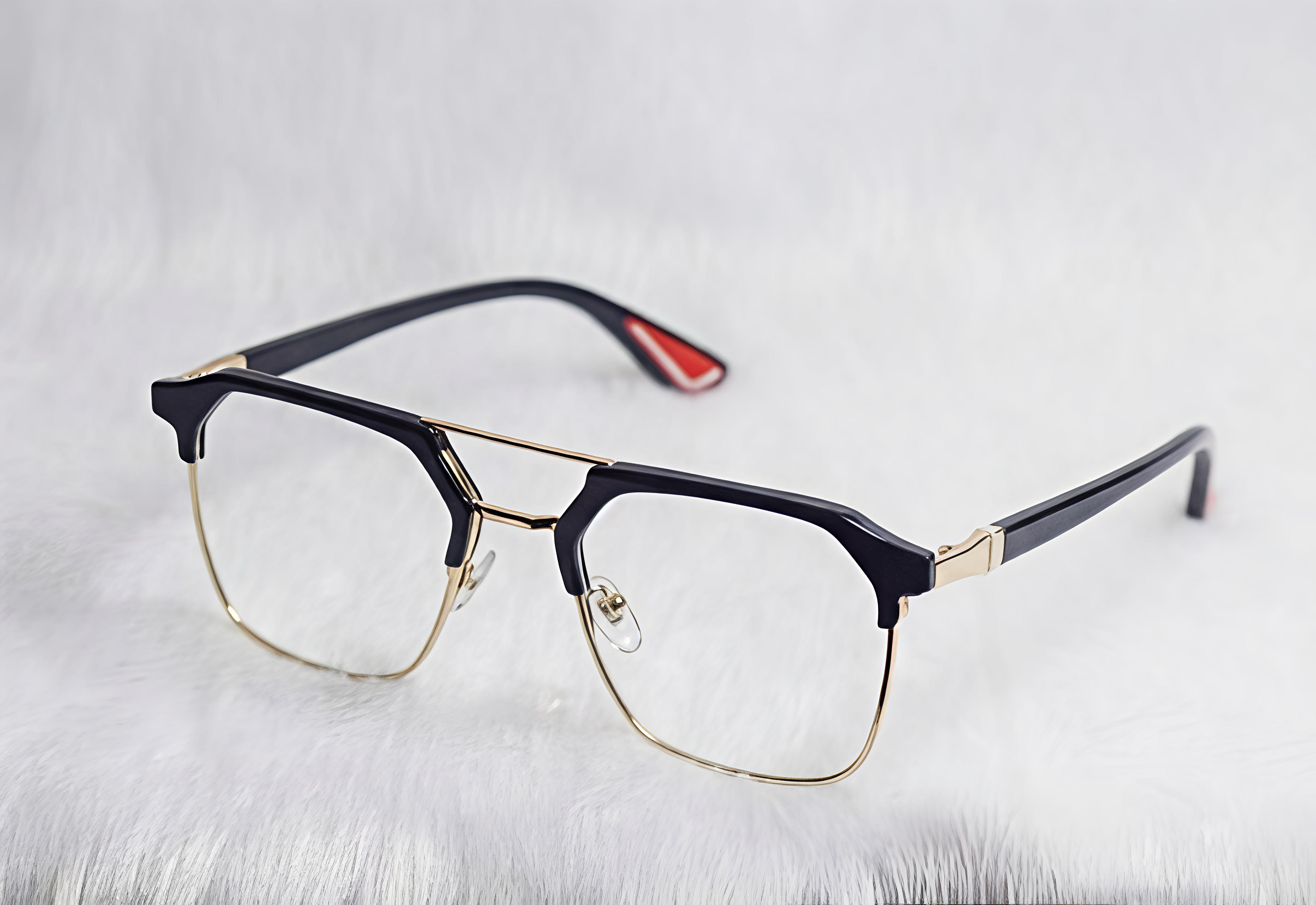 Apex Photochromic Clubmaster Eyeglasses (Golden)