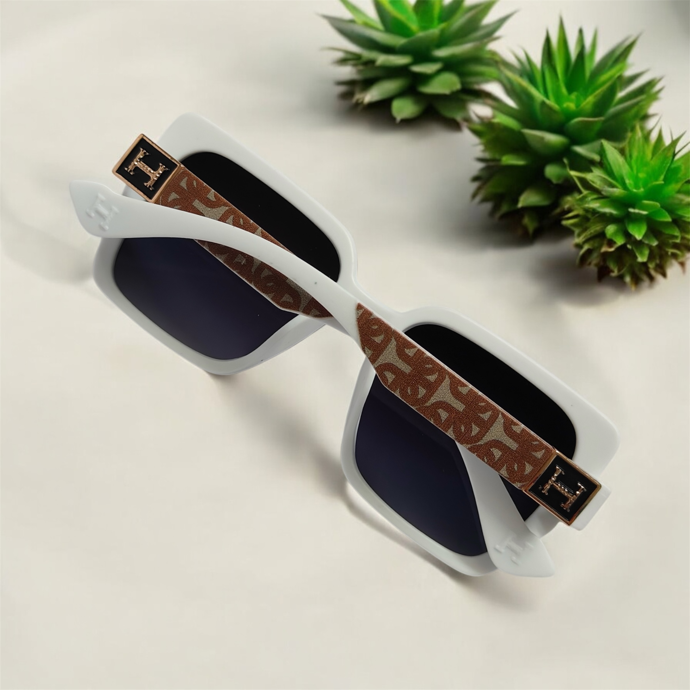 Square Oversized White Sunglasses