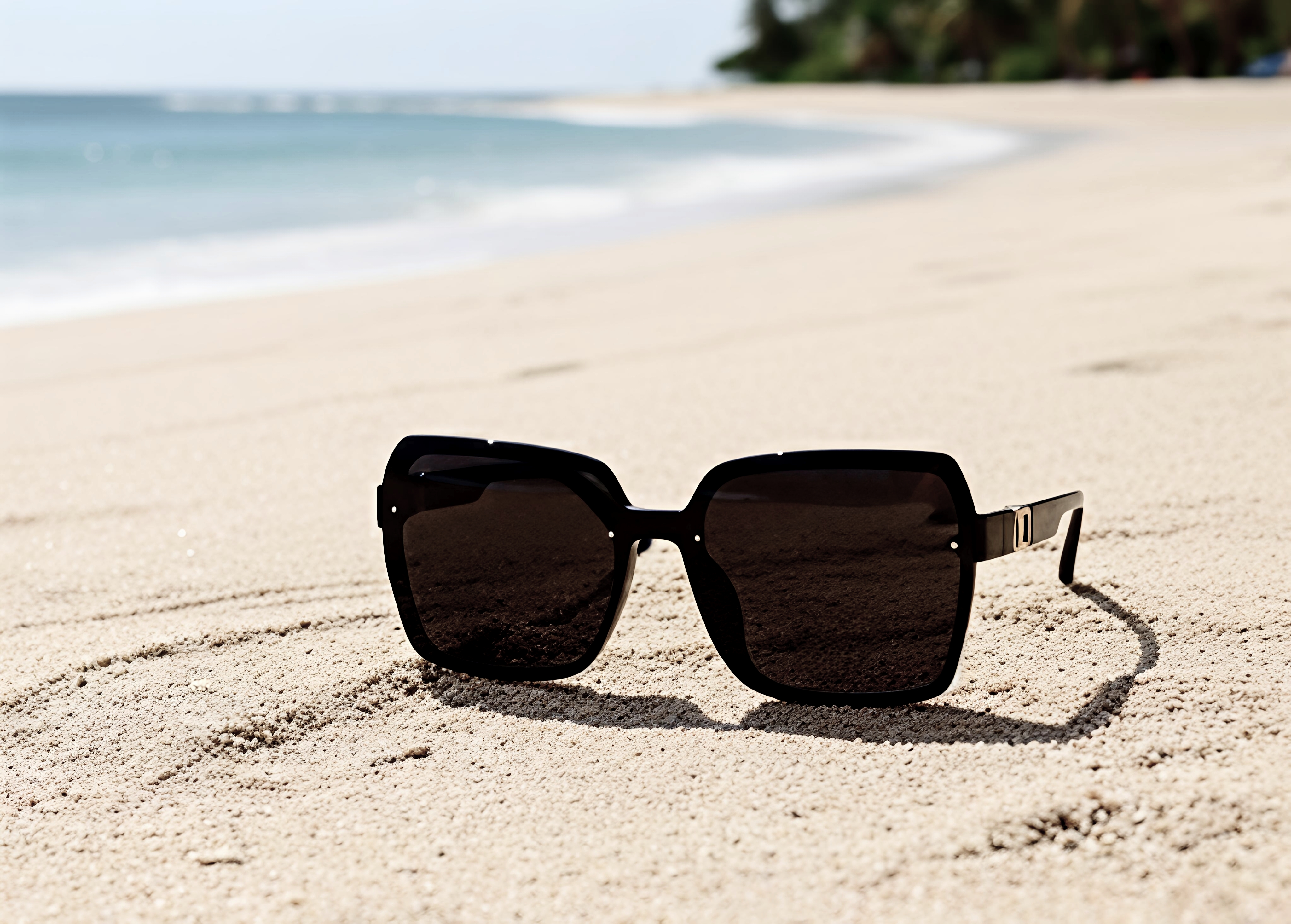 Oversized Black Pentagonal Sunglasses