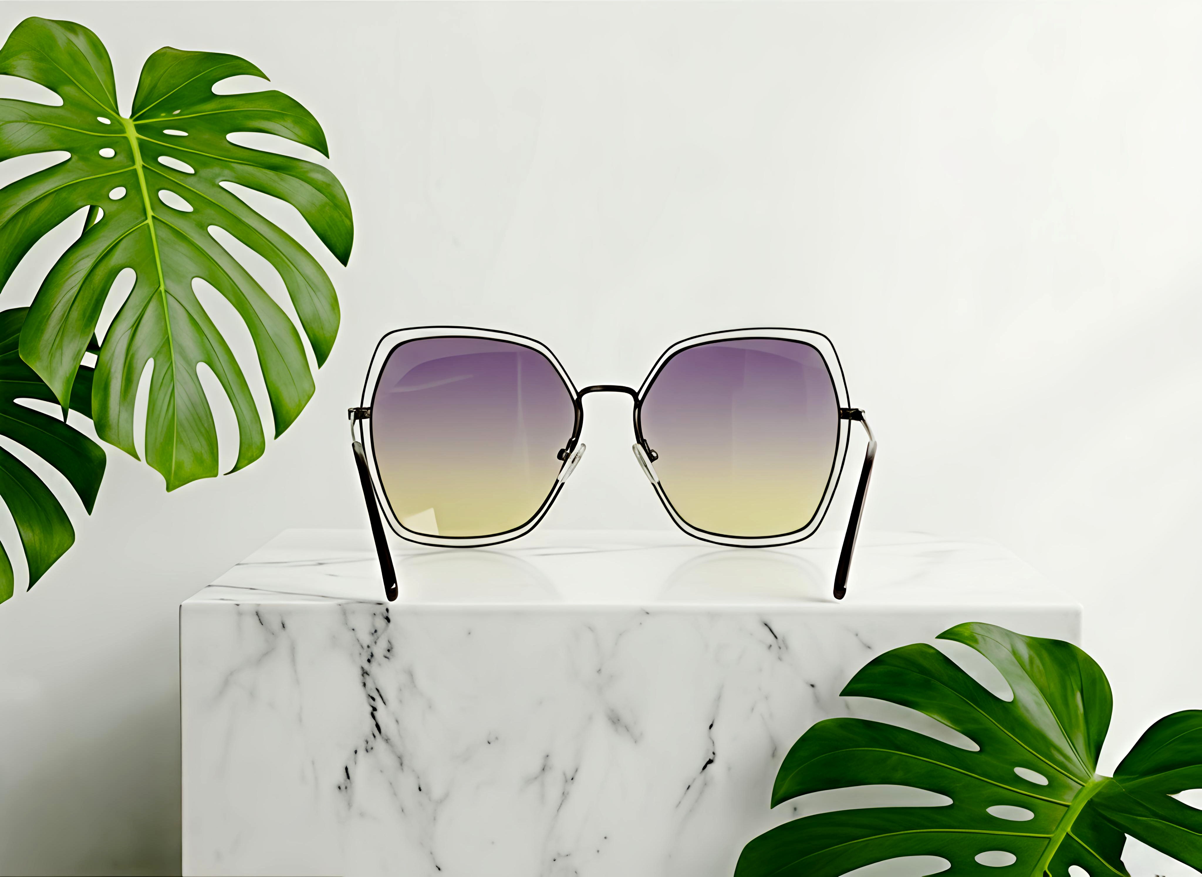 Purple & Green Dual Tone Sunglasses