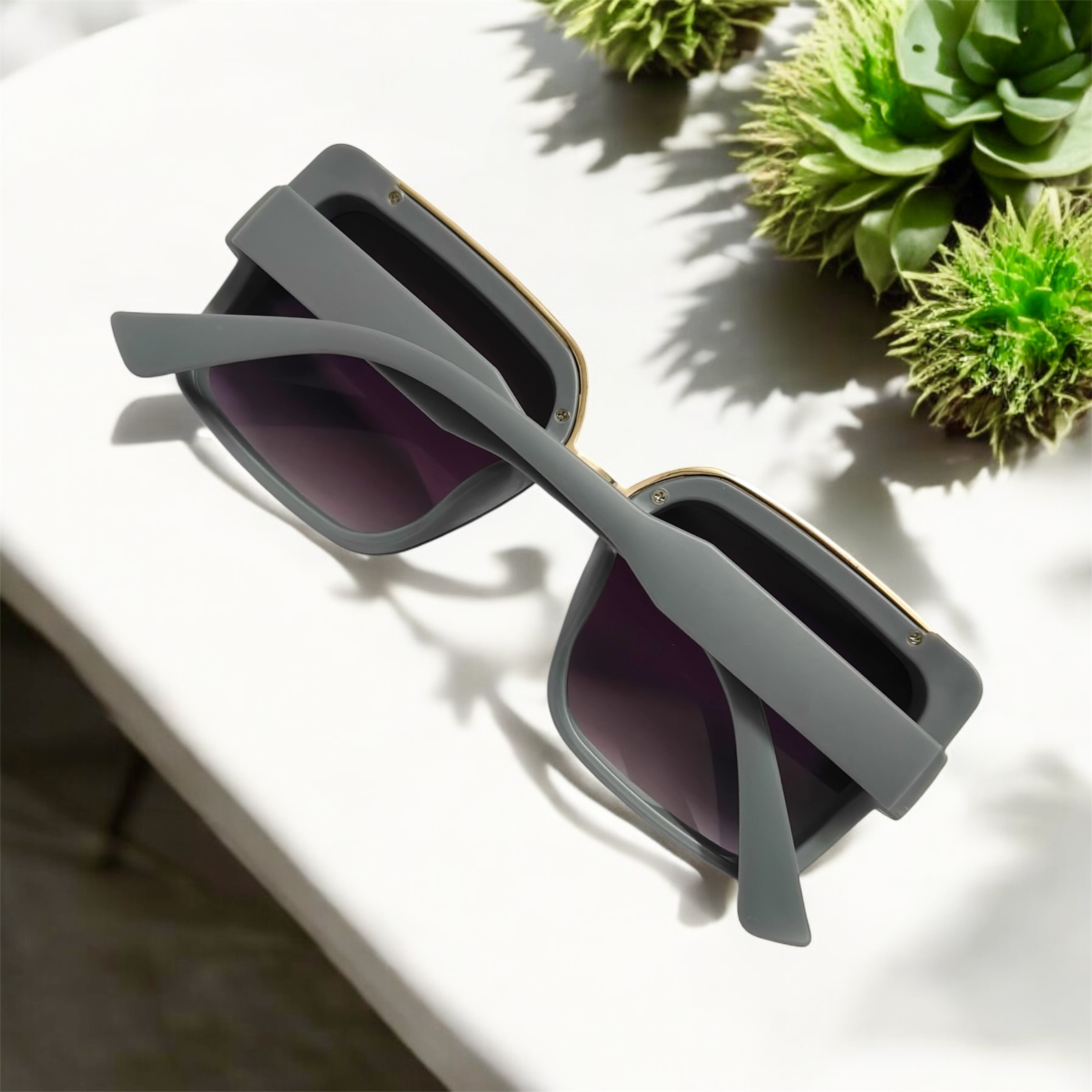 Modern Square Grey Sunglasses