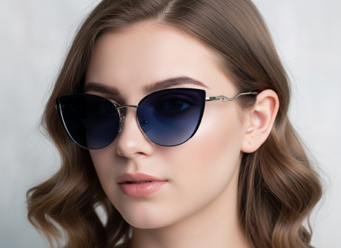Classic Blue Cat Eye Sunglasses