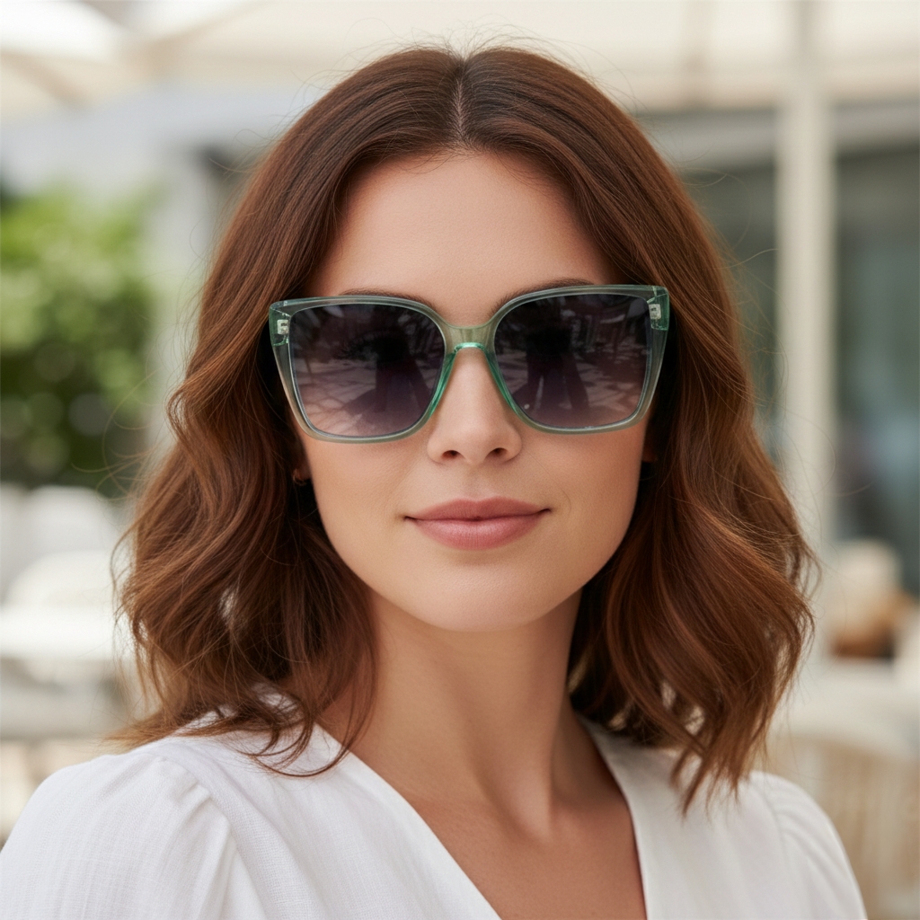 Transparent Green Sunglasses