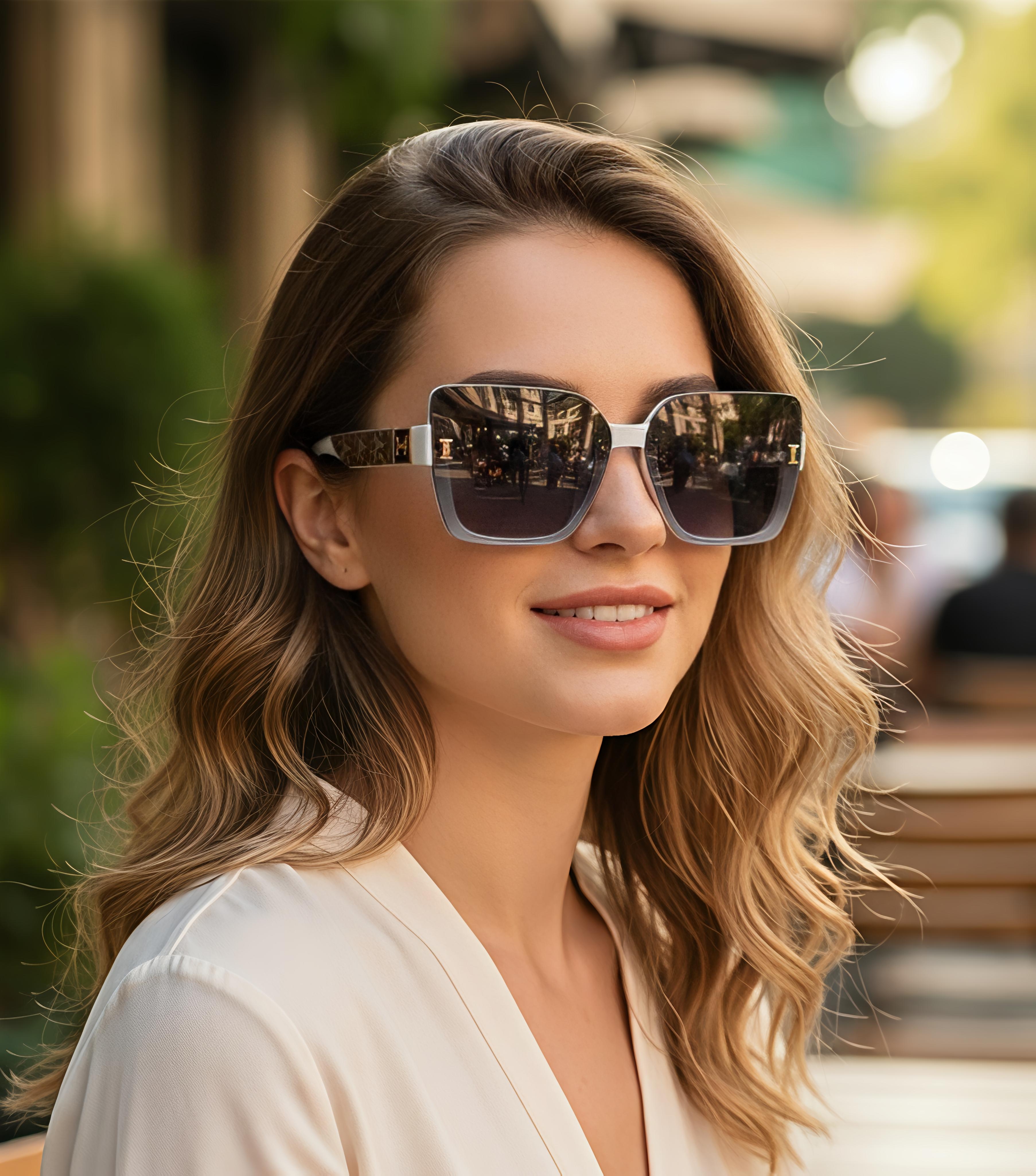 Square Oversized White Sunglasses