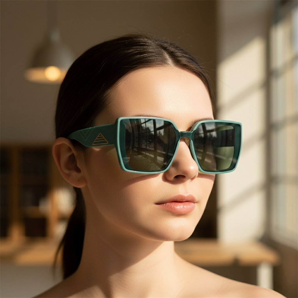 Rectangular turquoise Sunglasses