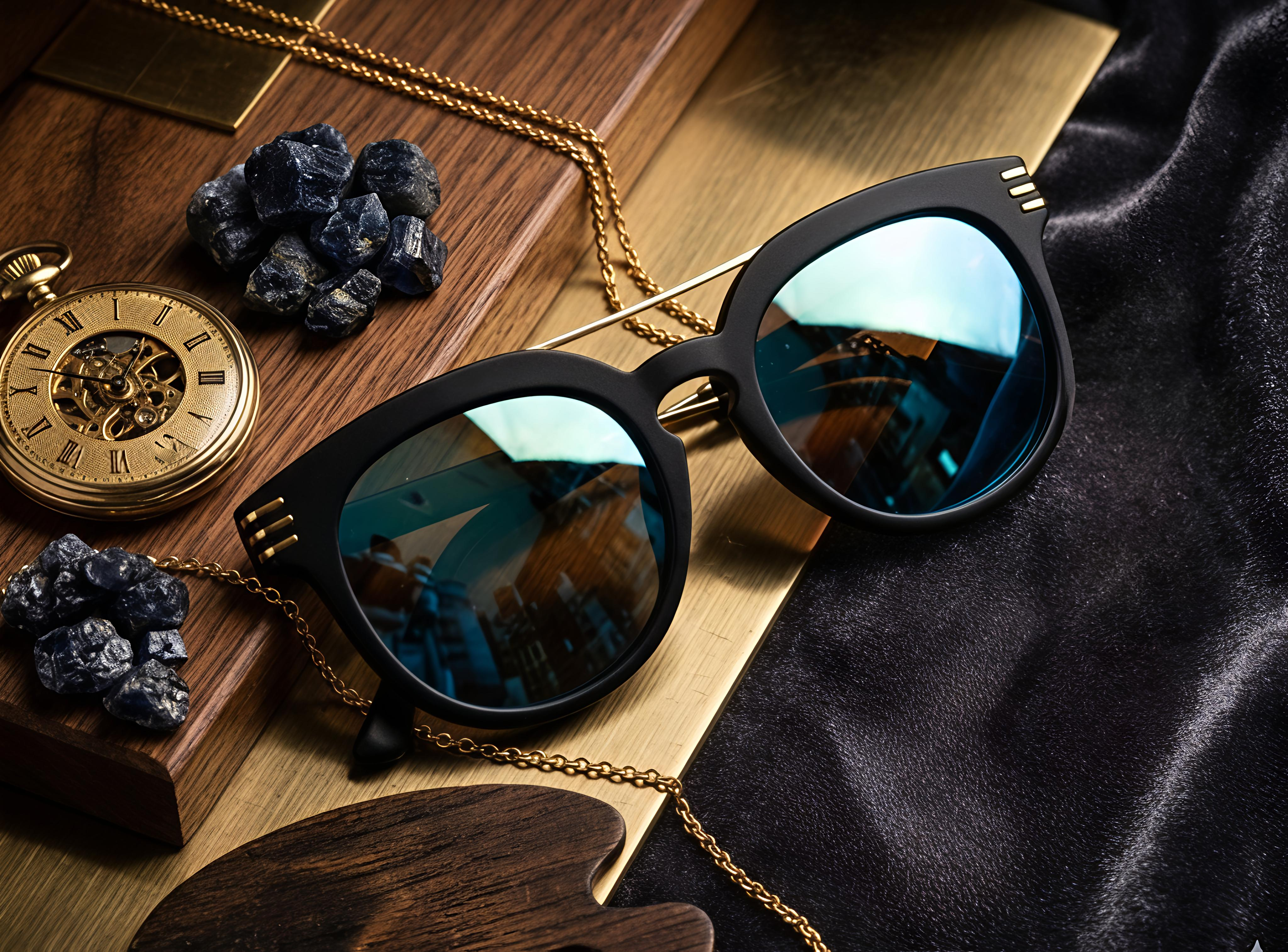 Blue Mercury Panto Shape Sunglasses