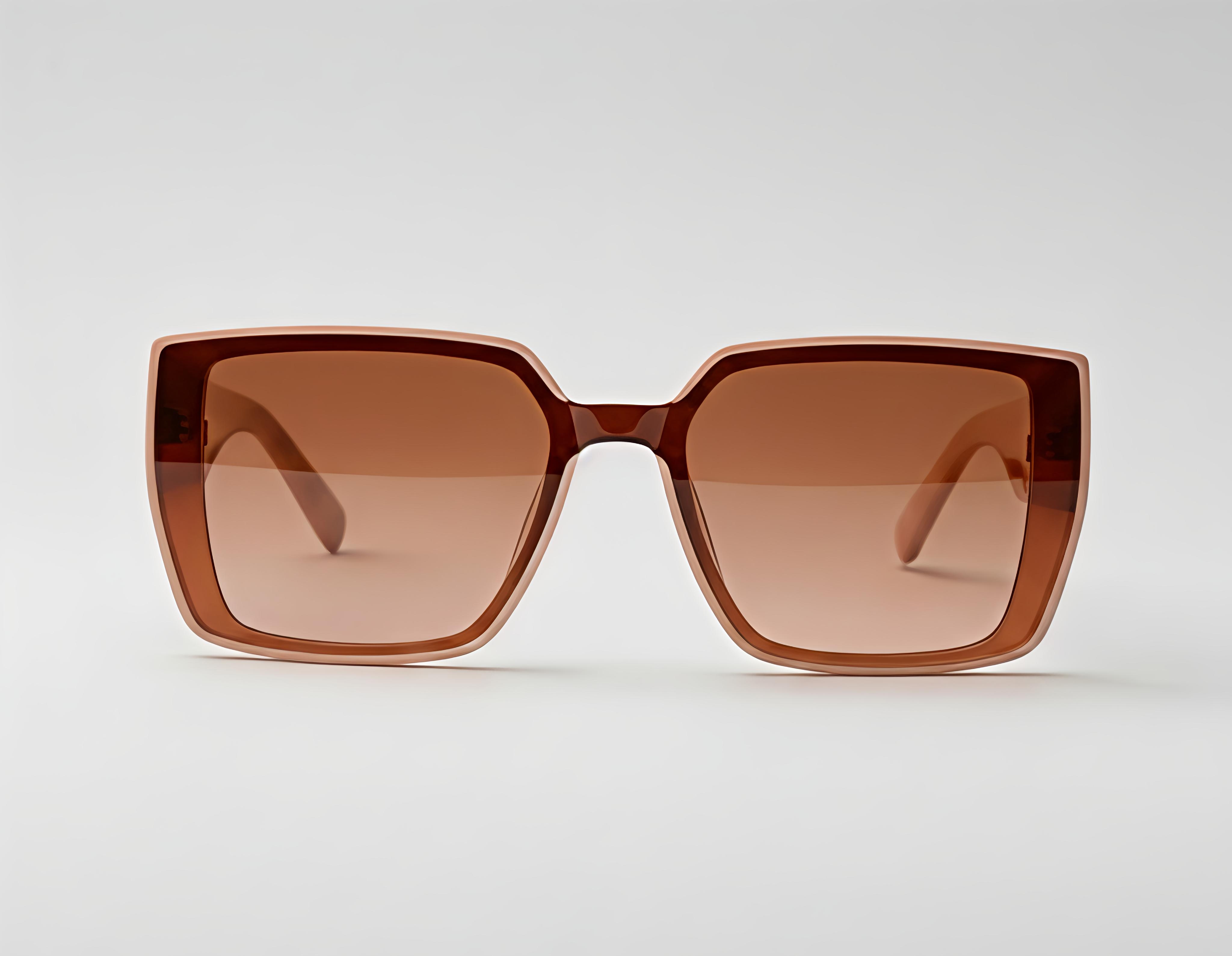 Rectangular Peach Sunglasses