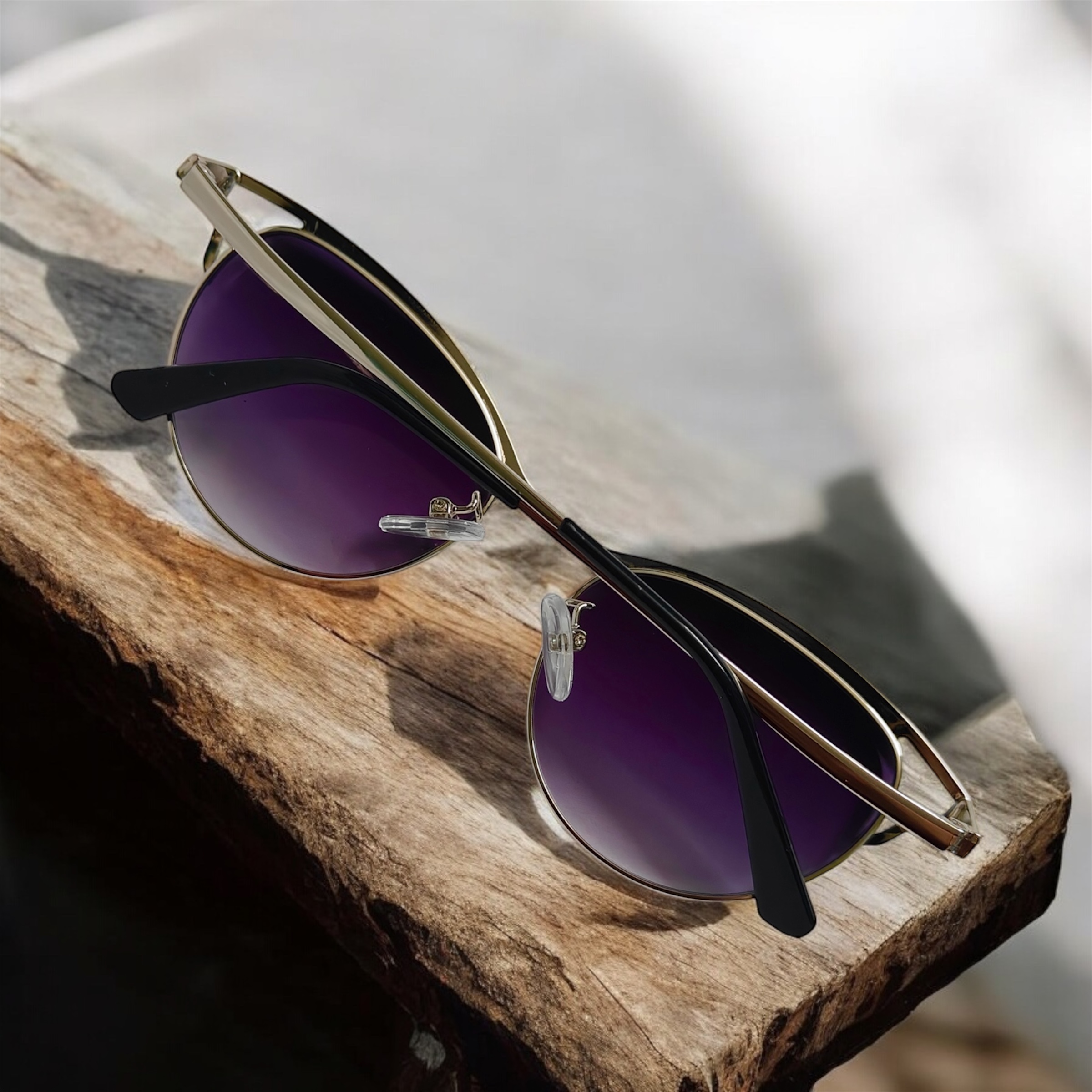 Stylish Gradient Metal Sunglasses