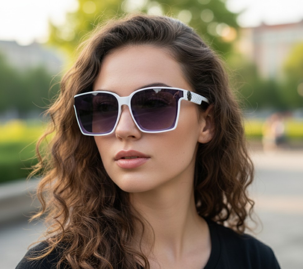 Stylish White Frame Sunglasses