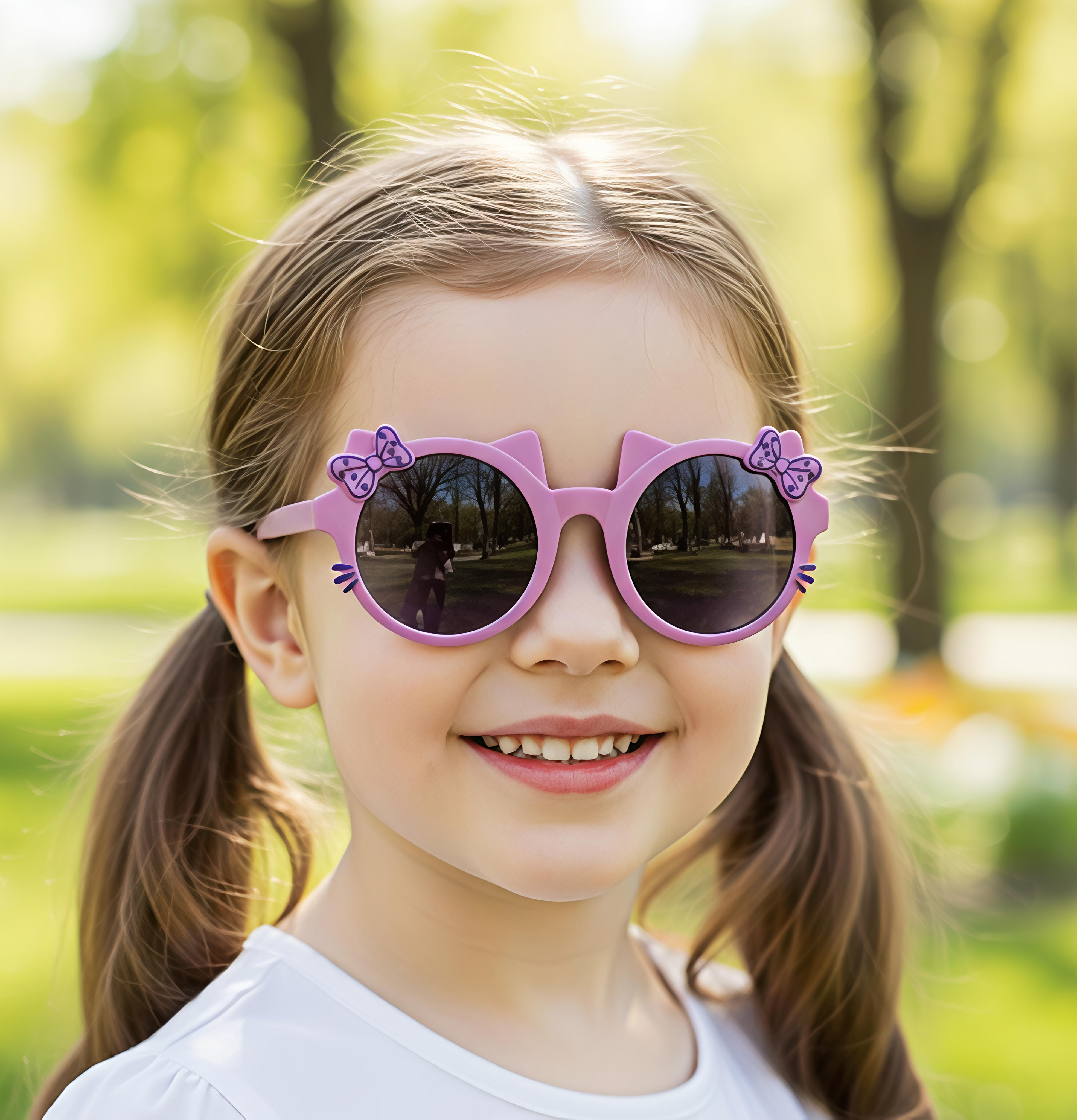 Cat Ear Bow Hot-Pink Sunglasses