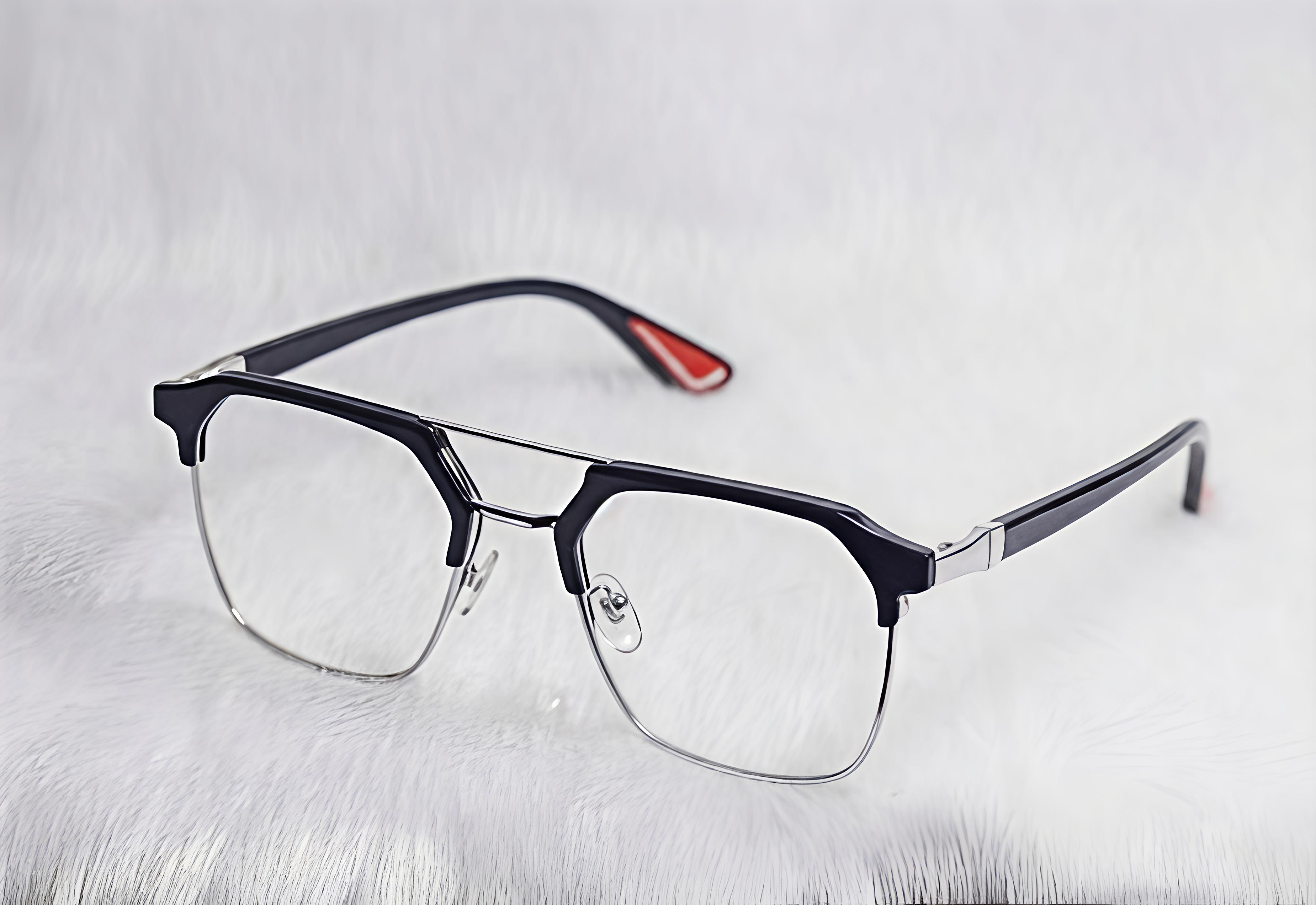 Apex Photochromic Clubmaster Eyeglasses (Silver)