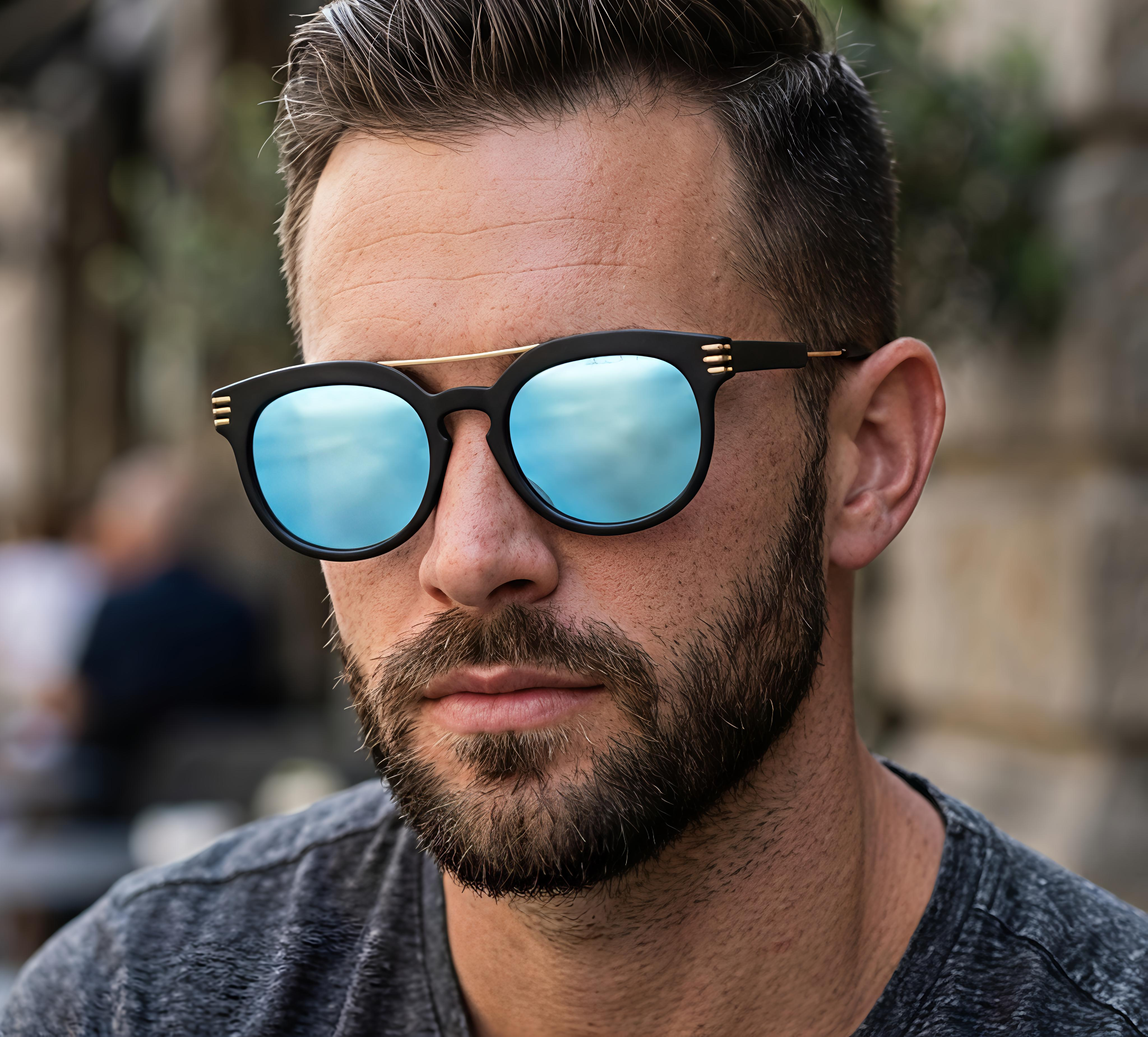 Blue Mercury Panto Shape Sunglasses