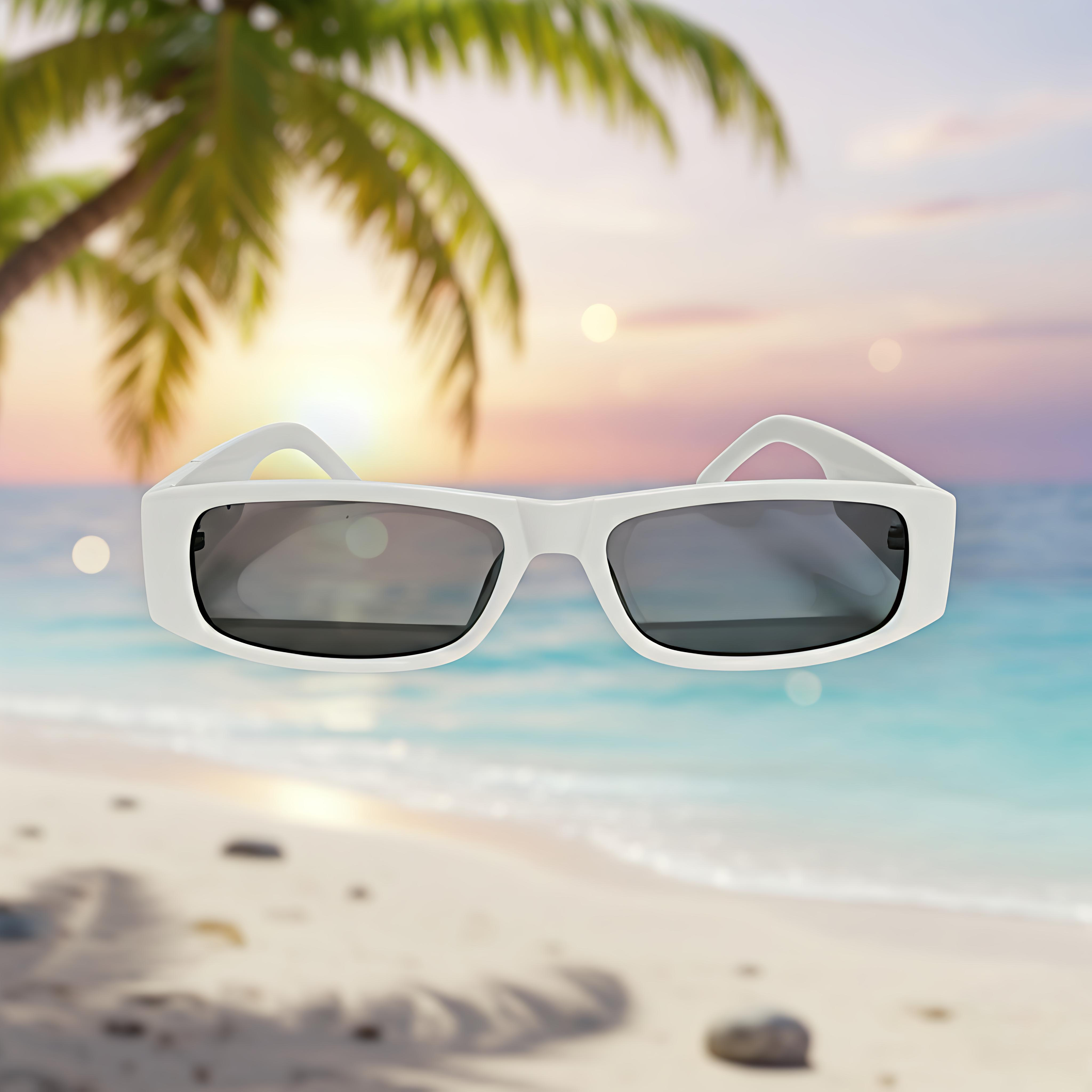 Slim White Retro Shades