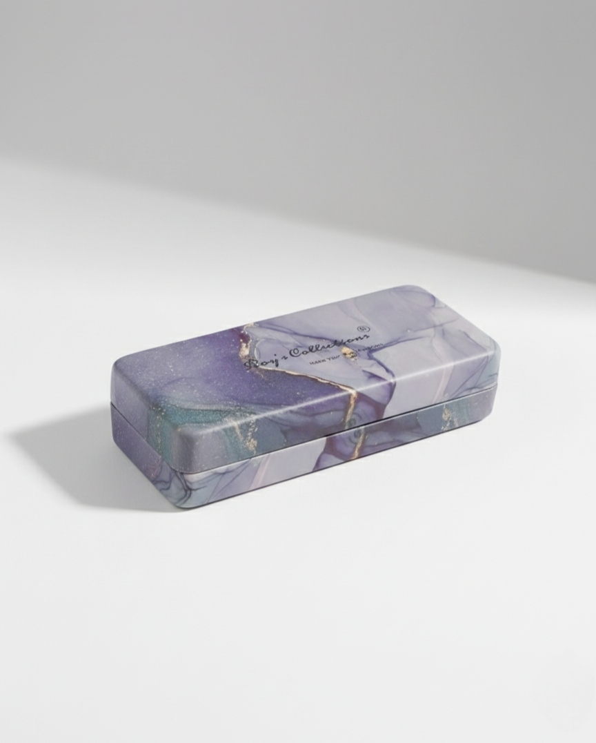 Marble Pattern Eyeglasses Case Violet