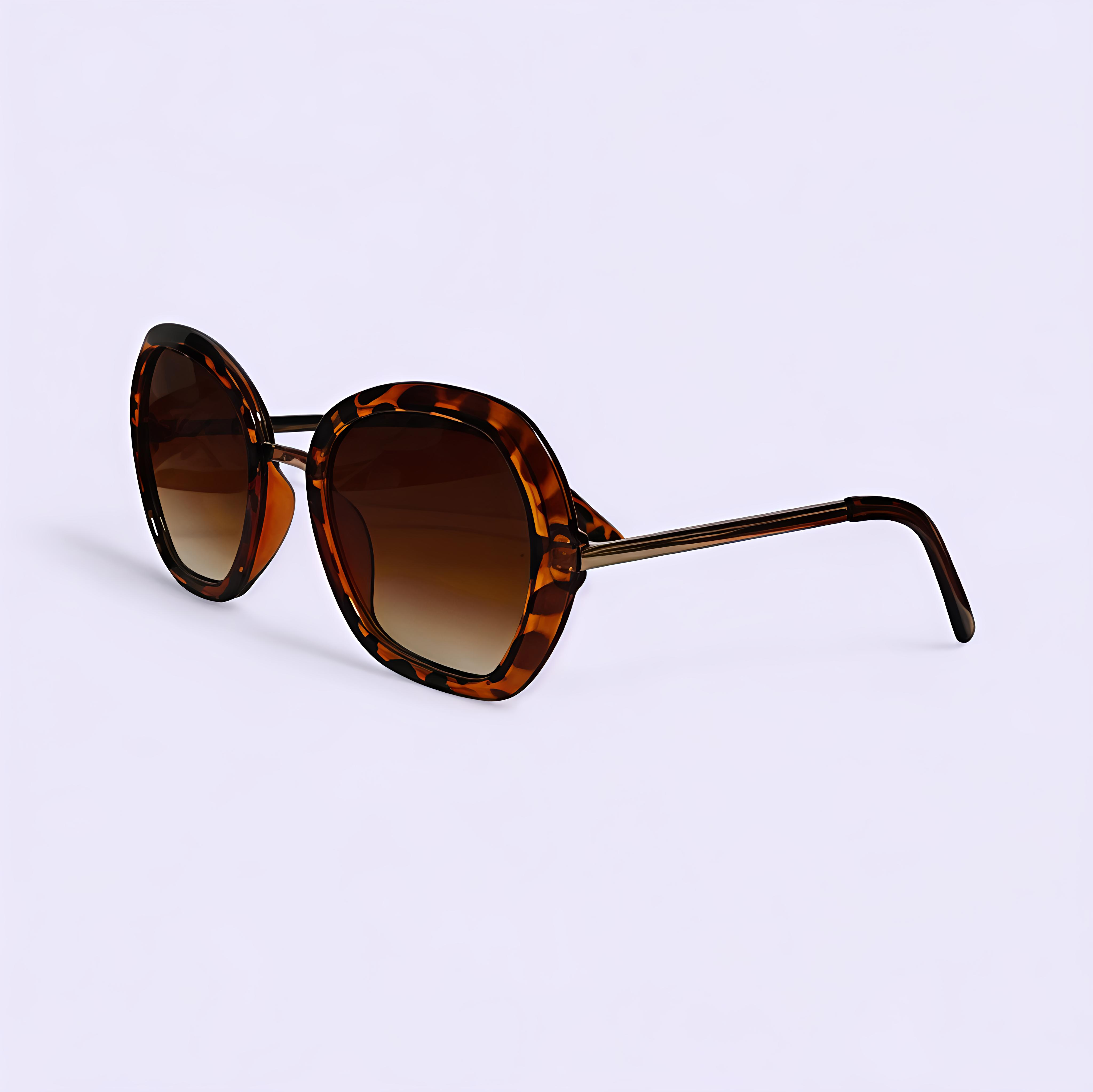 Semi-Round Animal Print Sunglasses