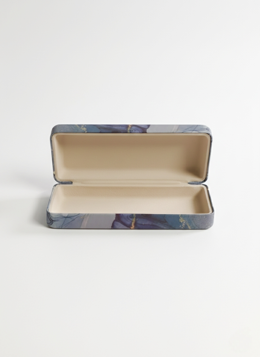 Marble Pattern Eyeglasses Case Violet