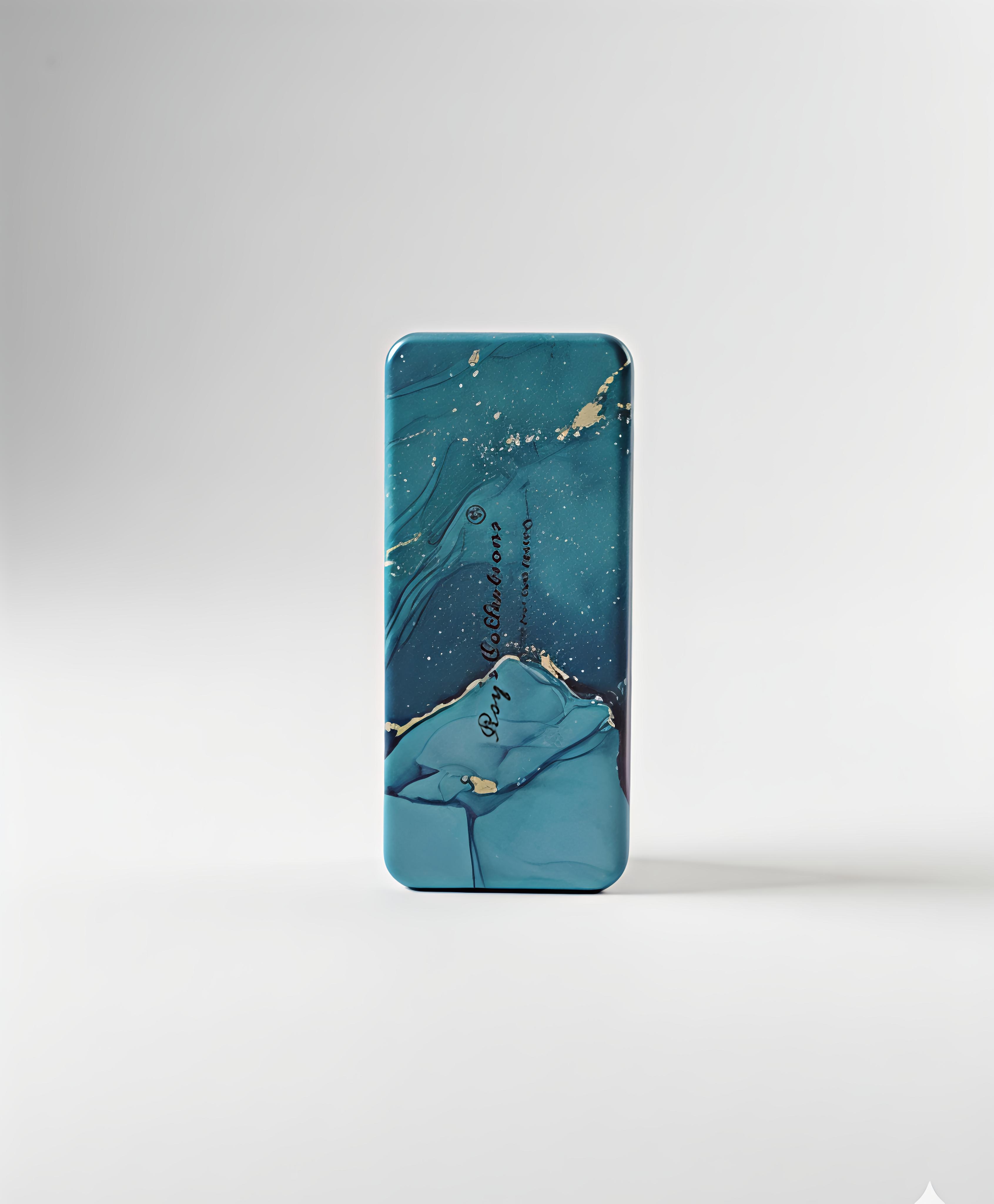 Marble Pattern Eyeglass Case Blue