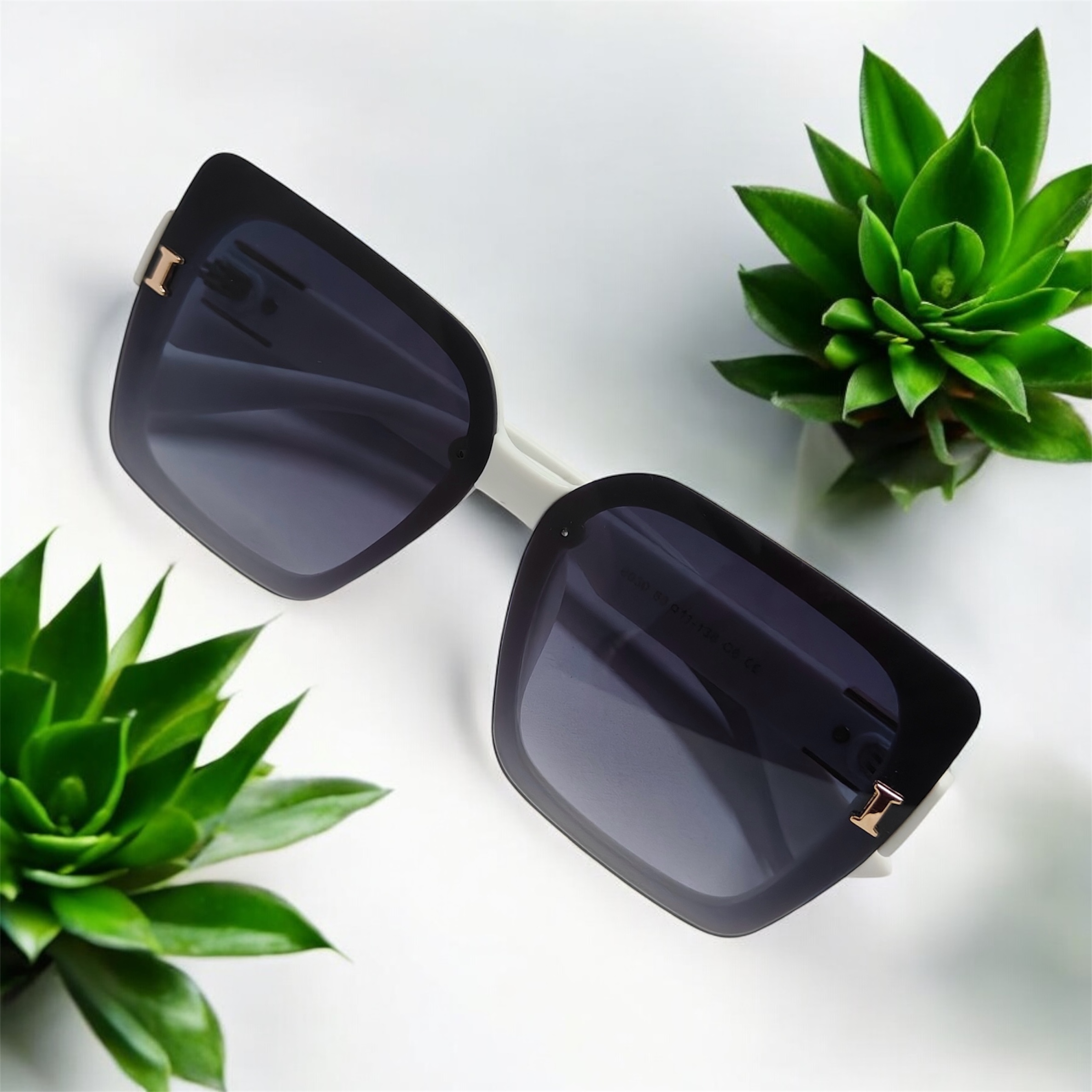 Square Oversized White Sunglasses