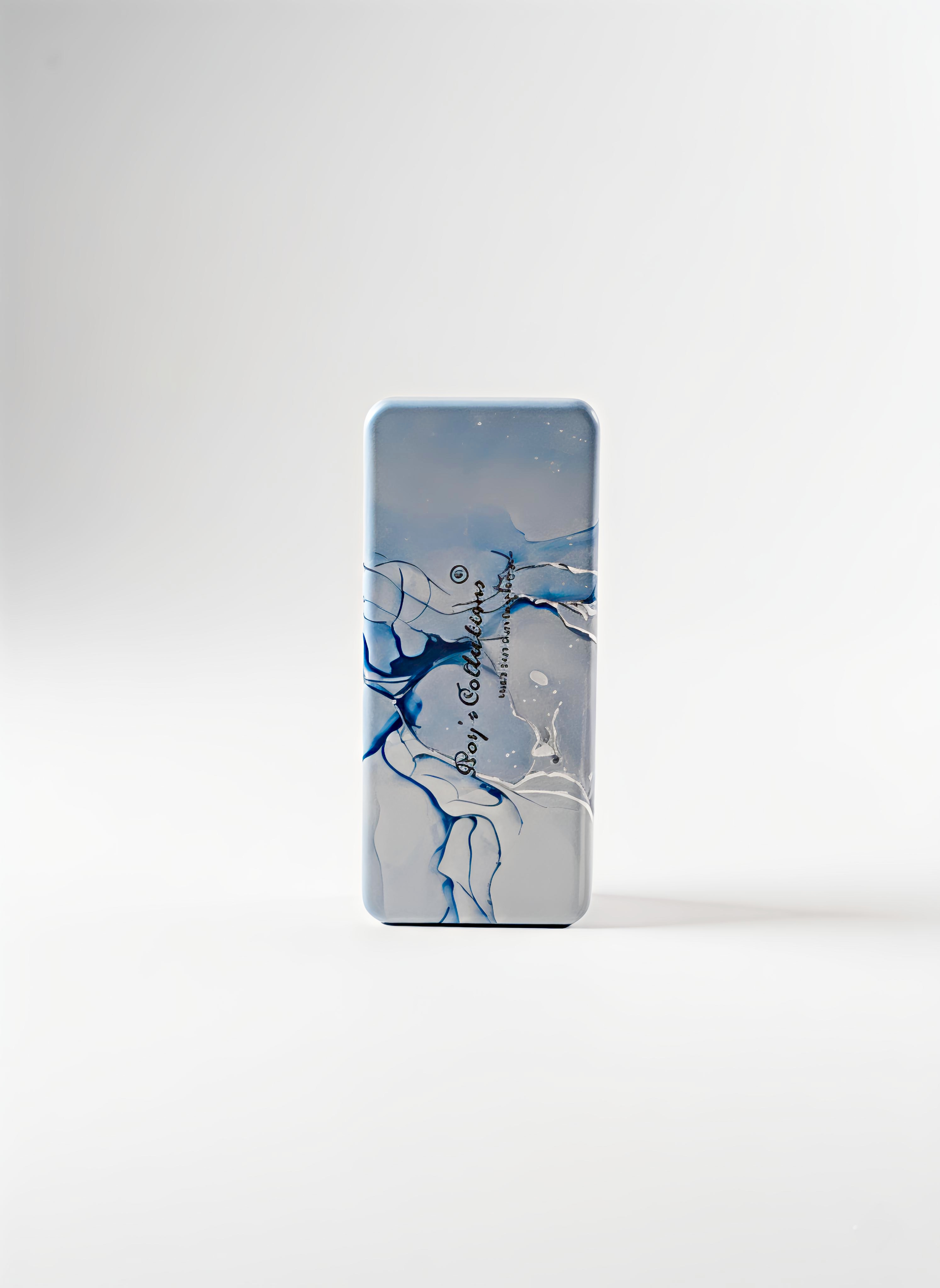 Marble Pattern Eyeglass Case Skyblue