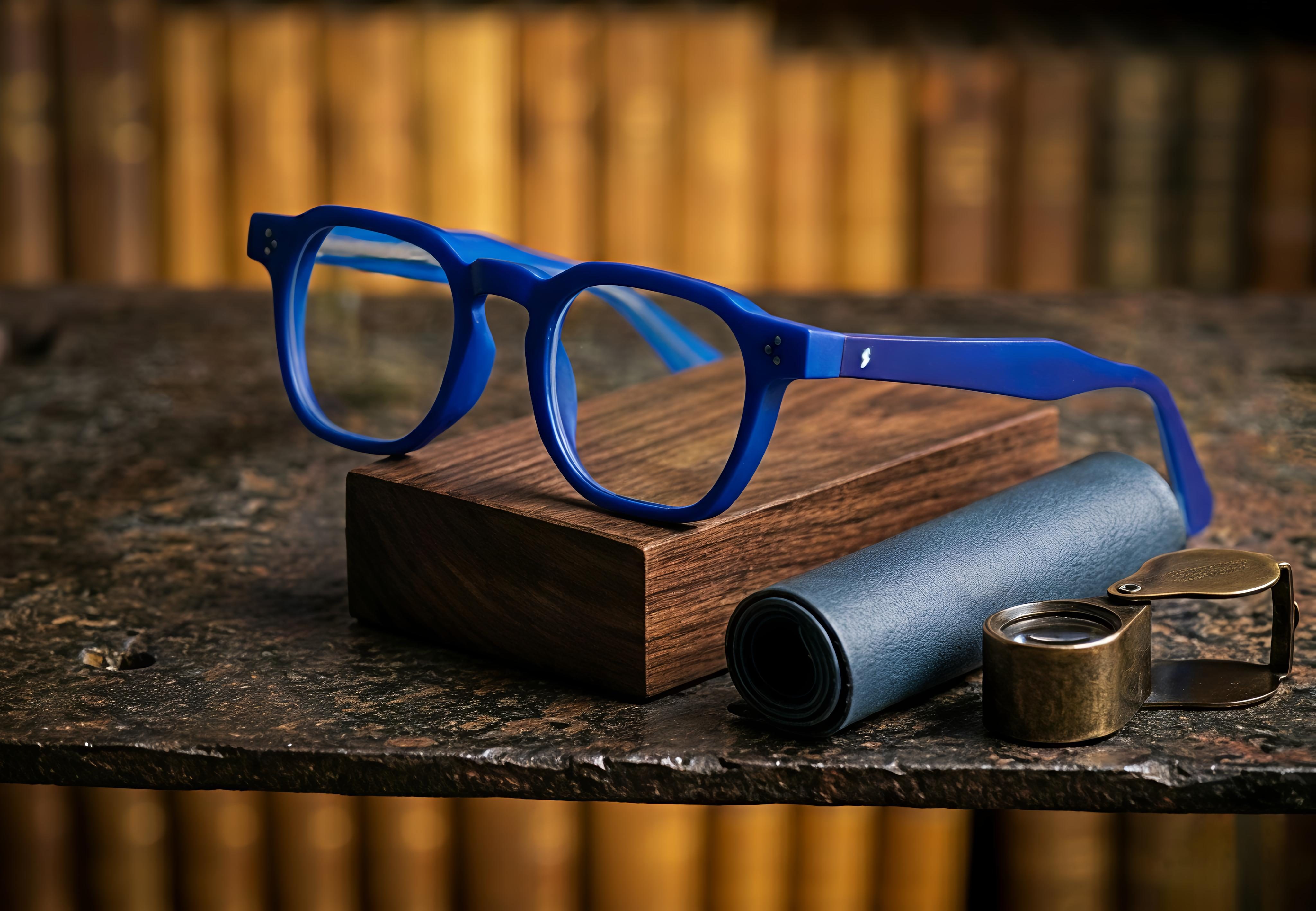 Blue Crown Panto Eyeglasses