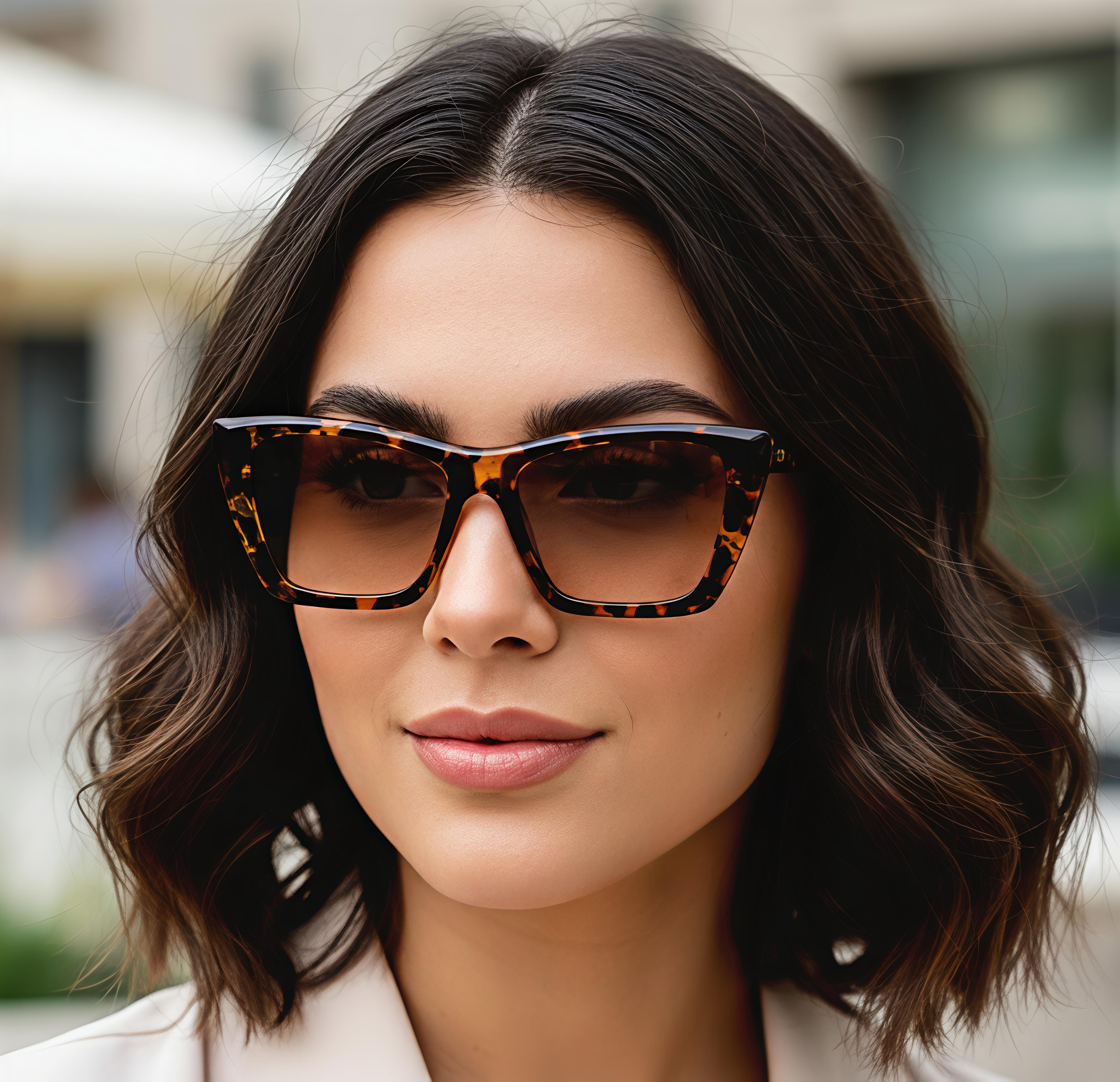 Cat-Eye Animal Print Sunglasses