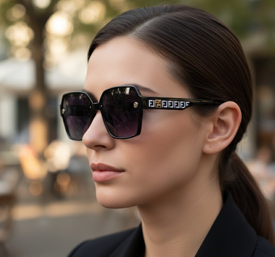 Black Semi-Square Sunglasses