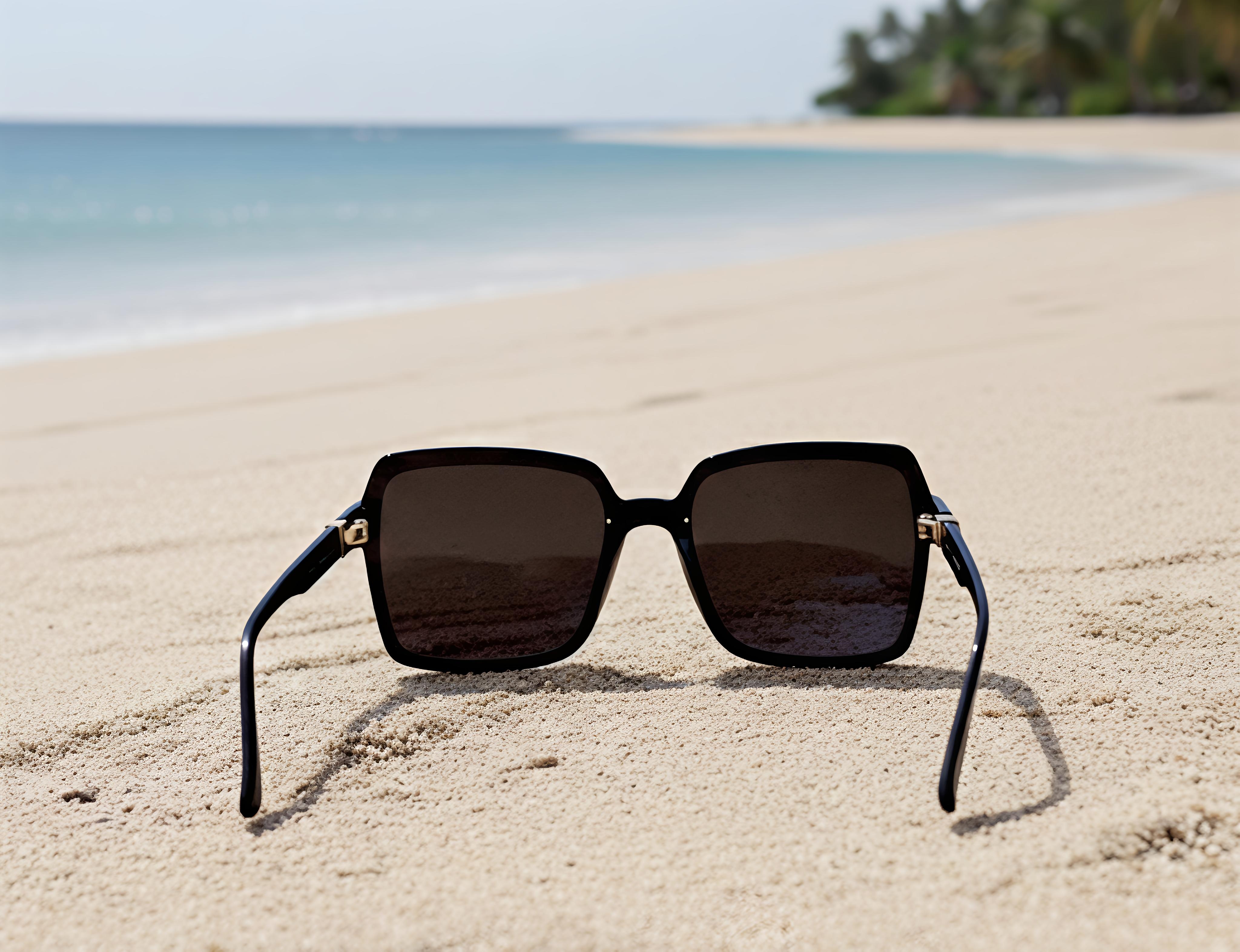 Oversized Black Pentagonal Sunglasses