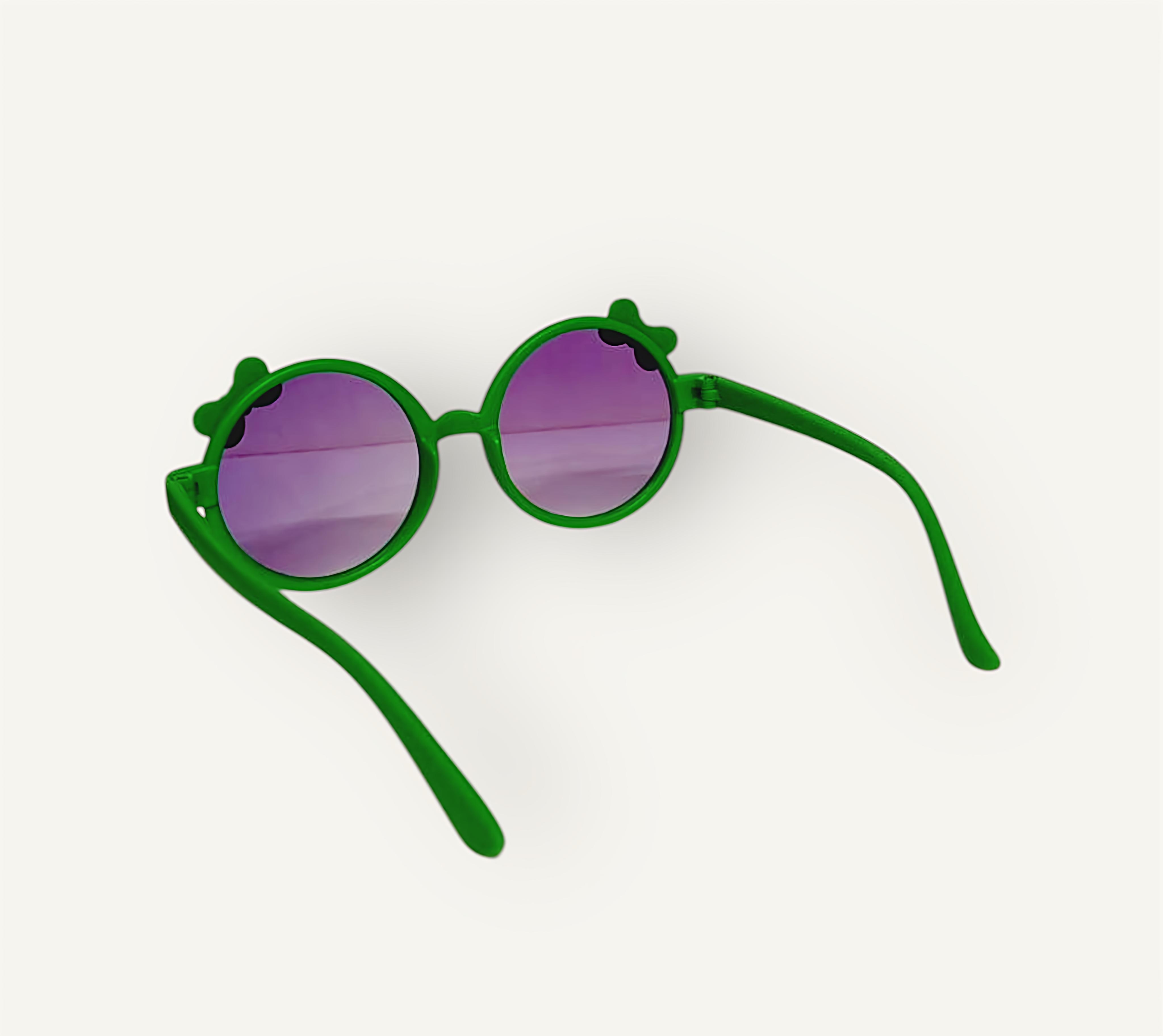 Green Round Bow Kids Sunglasses