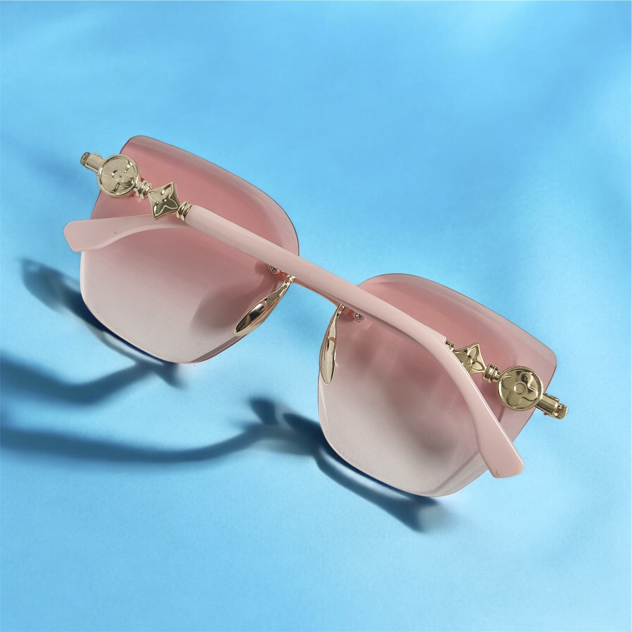 Soft Cat-Eye Rimless Sunglasses