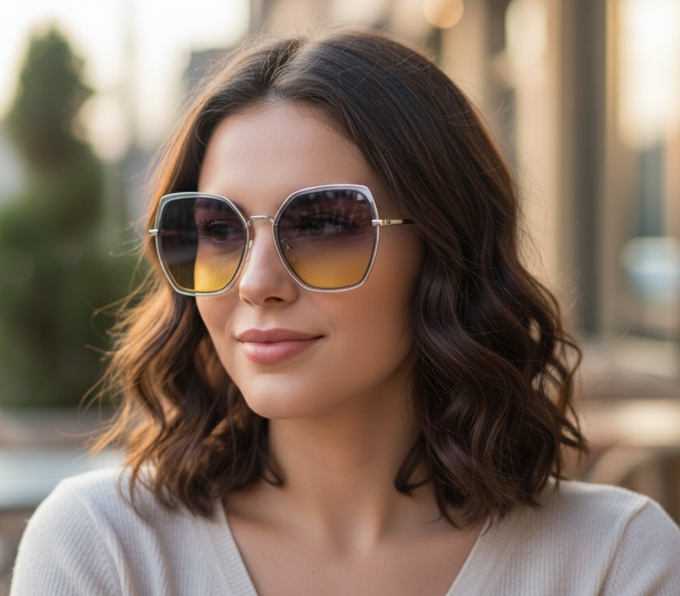 Purple & Green Dual Tone Sunglasses