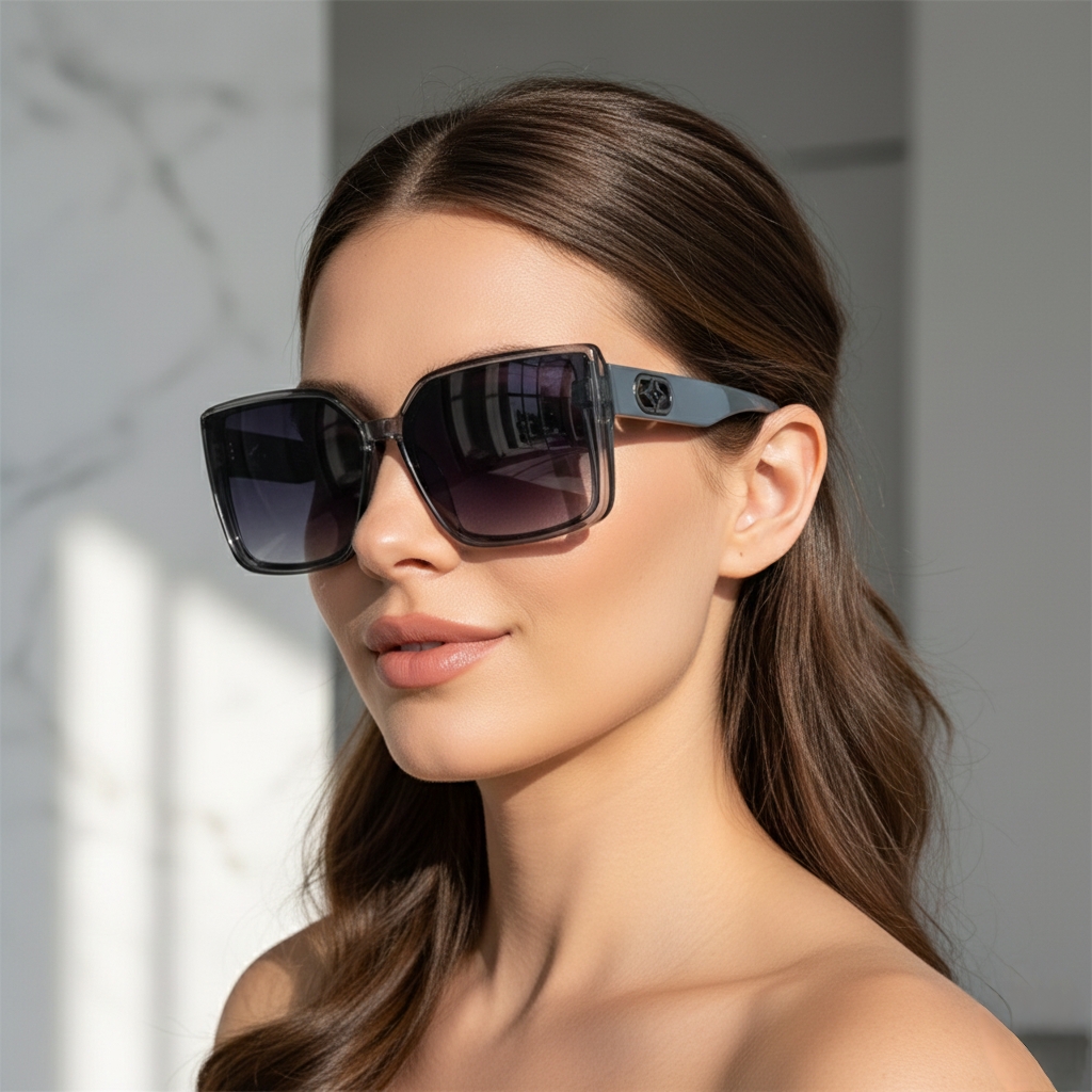 Stylish Dark Grey Oversized Sunglasses