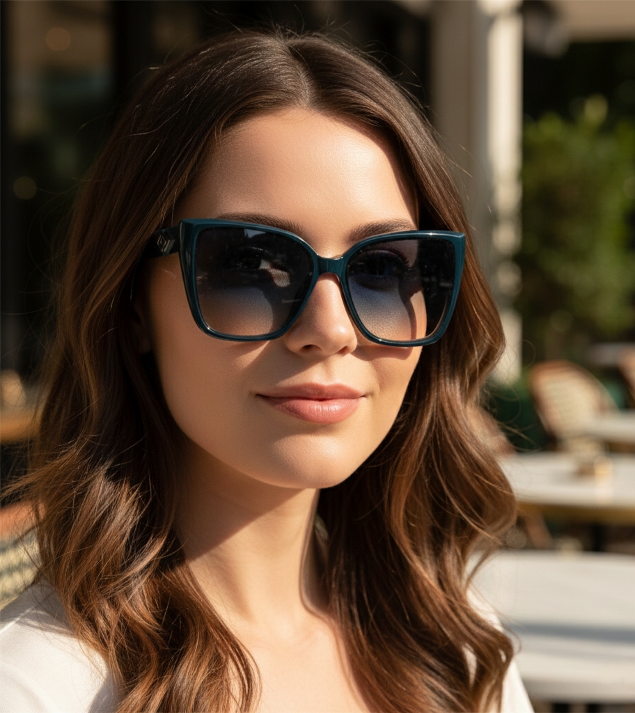 Deep Green Oversized Sunglasses