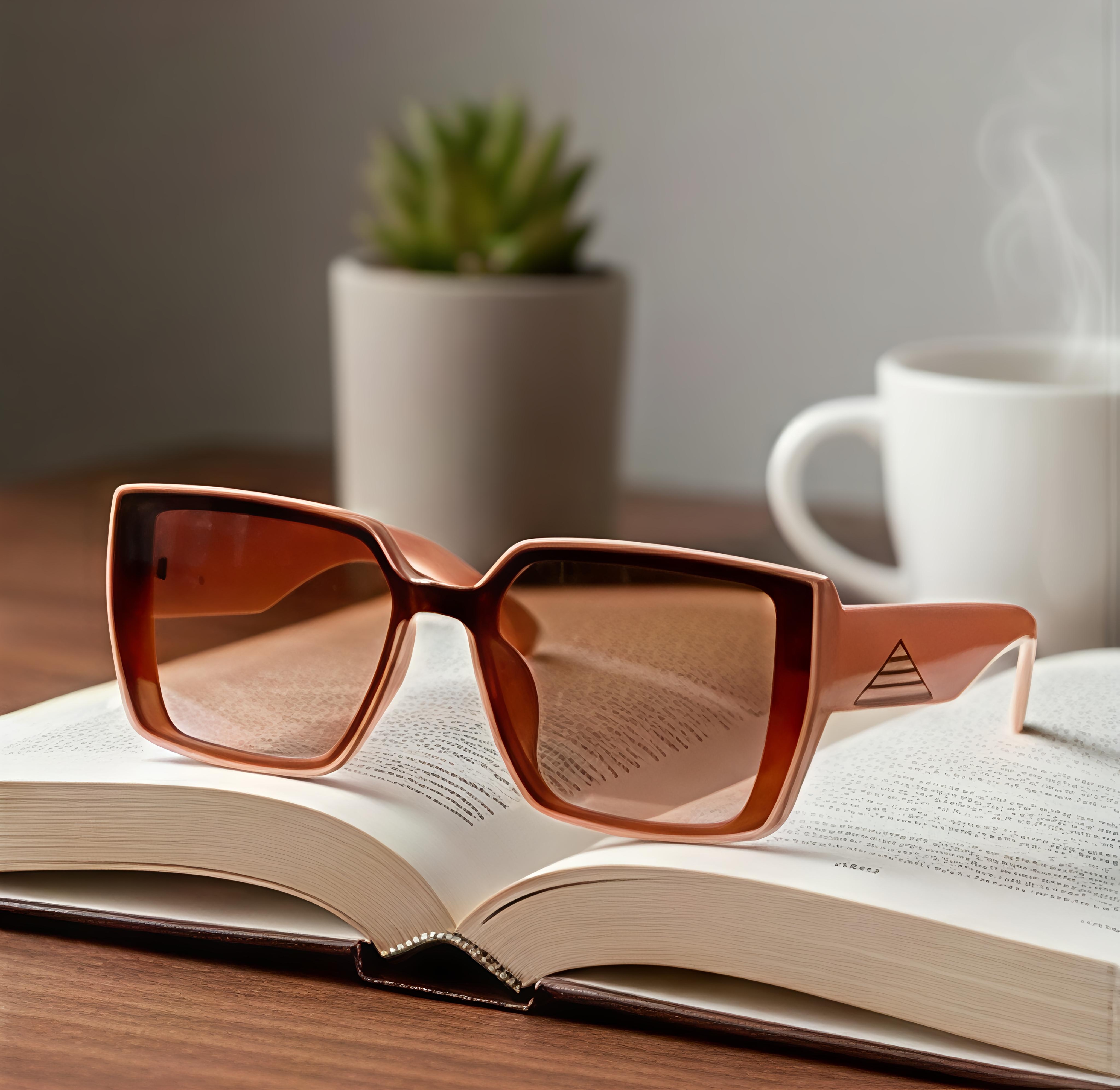 Rectangular Peach Sunglasses