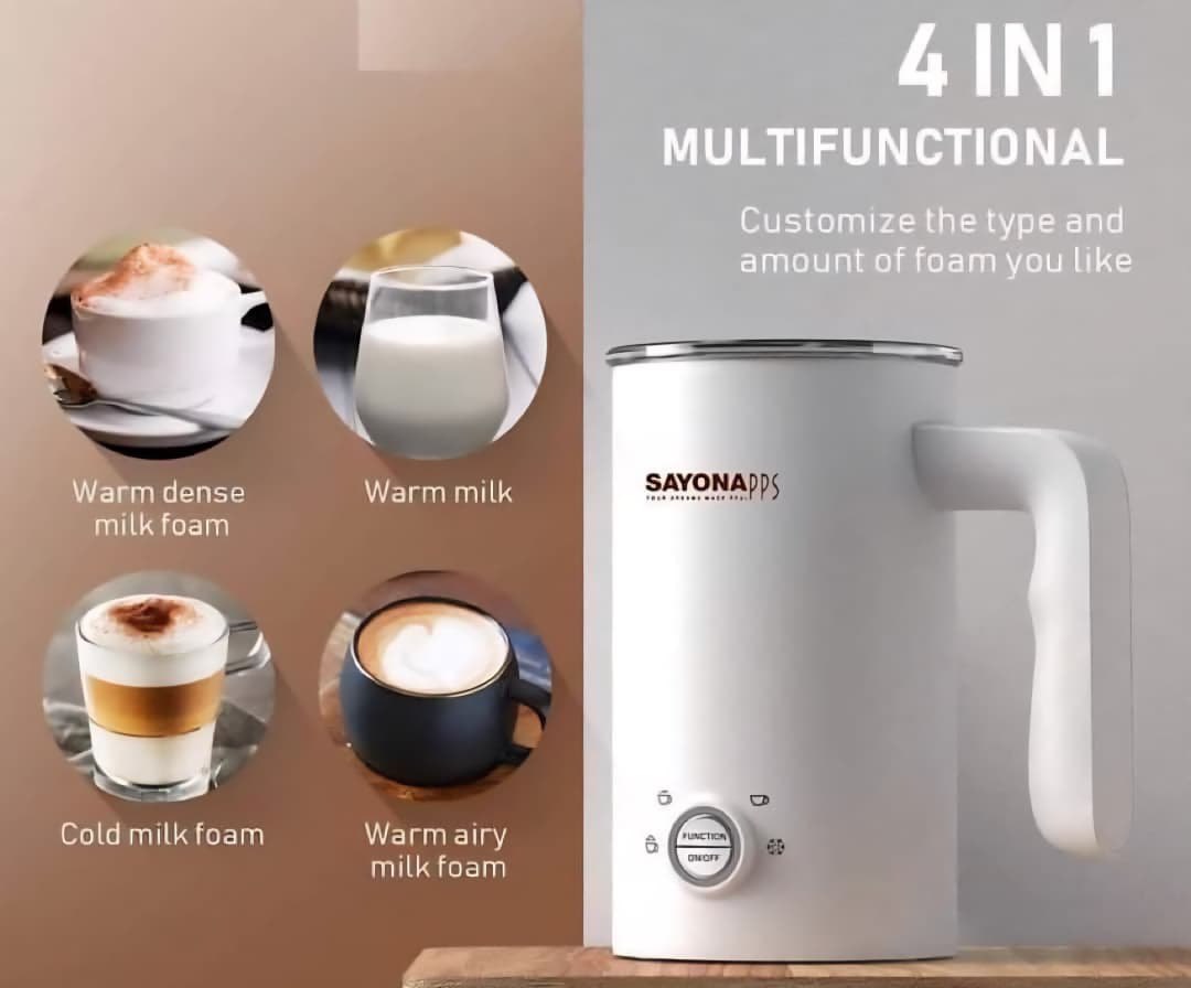 صانعة رغوة حليب باردة وساخنة sayona 